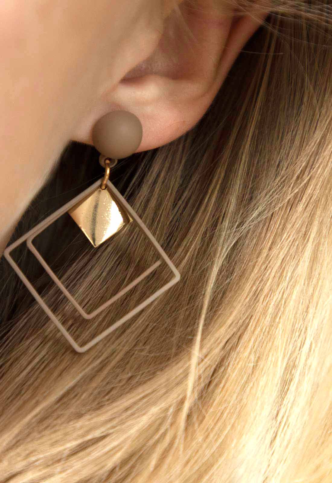 Always Chic Brown Diamond Drop Earrings - Image 2