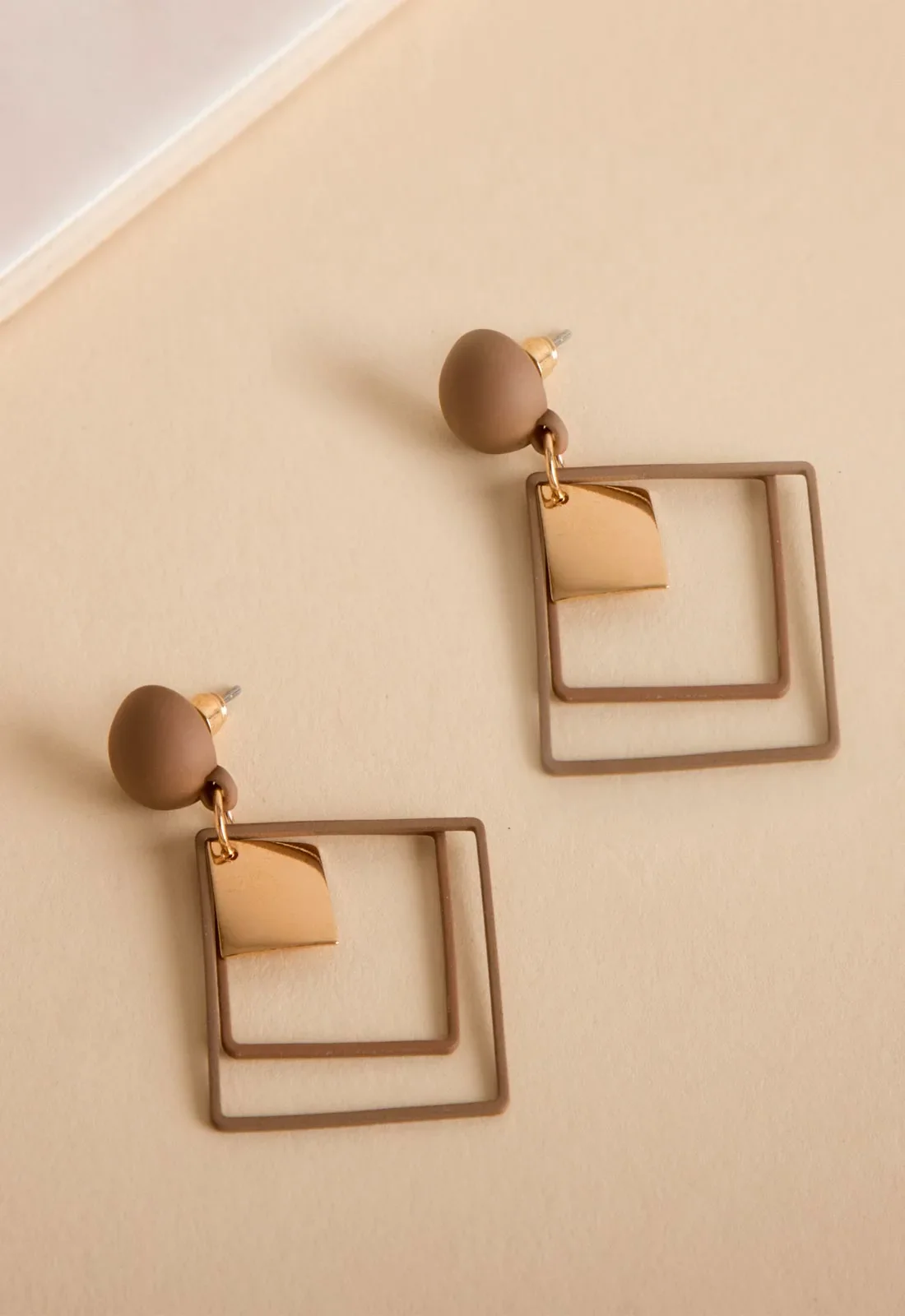 Always Chic Brown Diamond Drop Earrings - Image 3