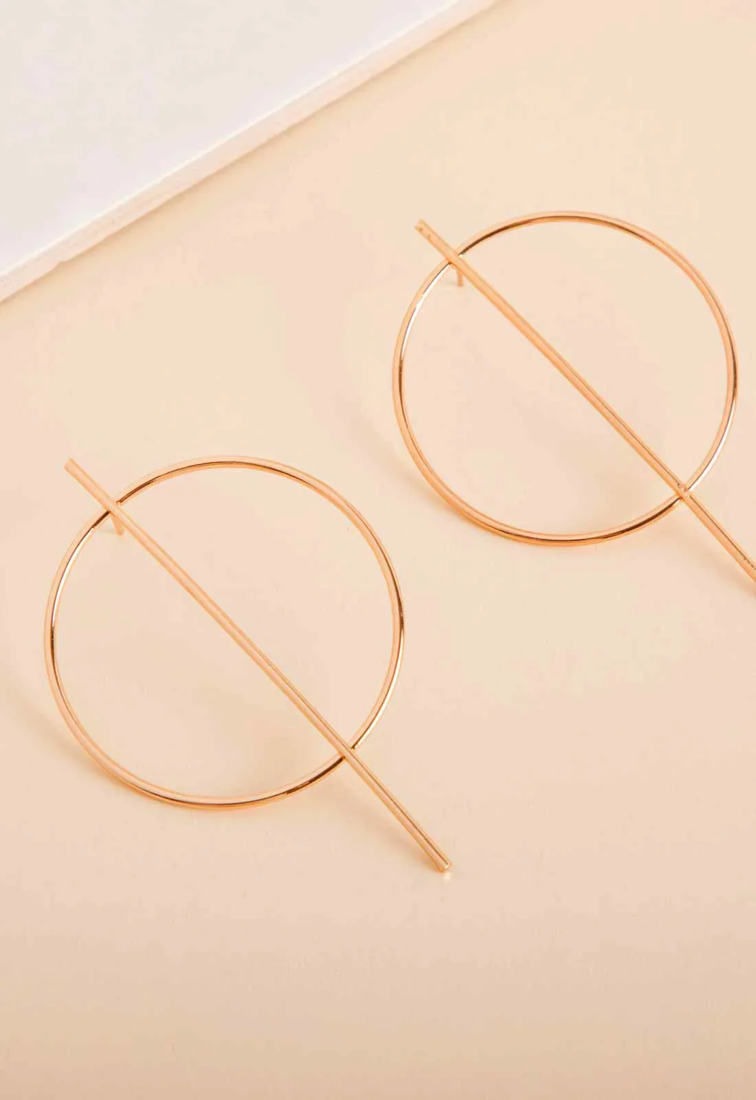 Always Chic Gold Bar Detail Hoop Earring - Image 3