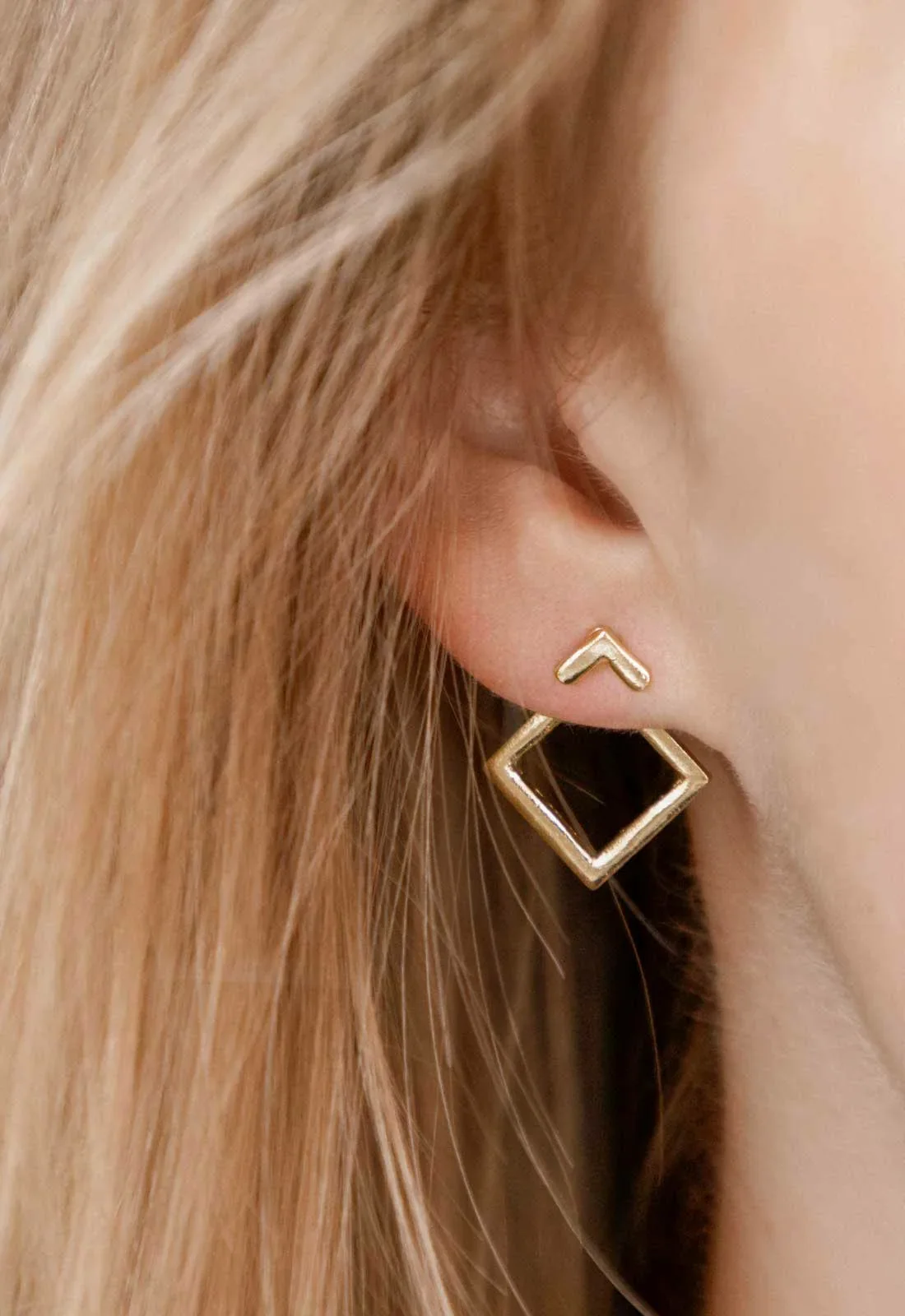 Always Chic Gold Geometric Stud Earrings - Image 2