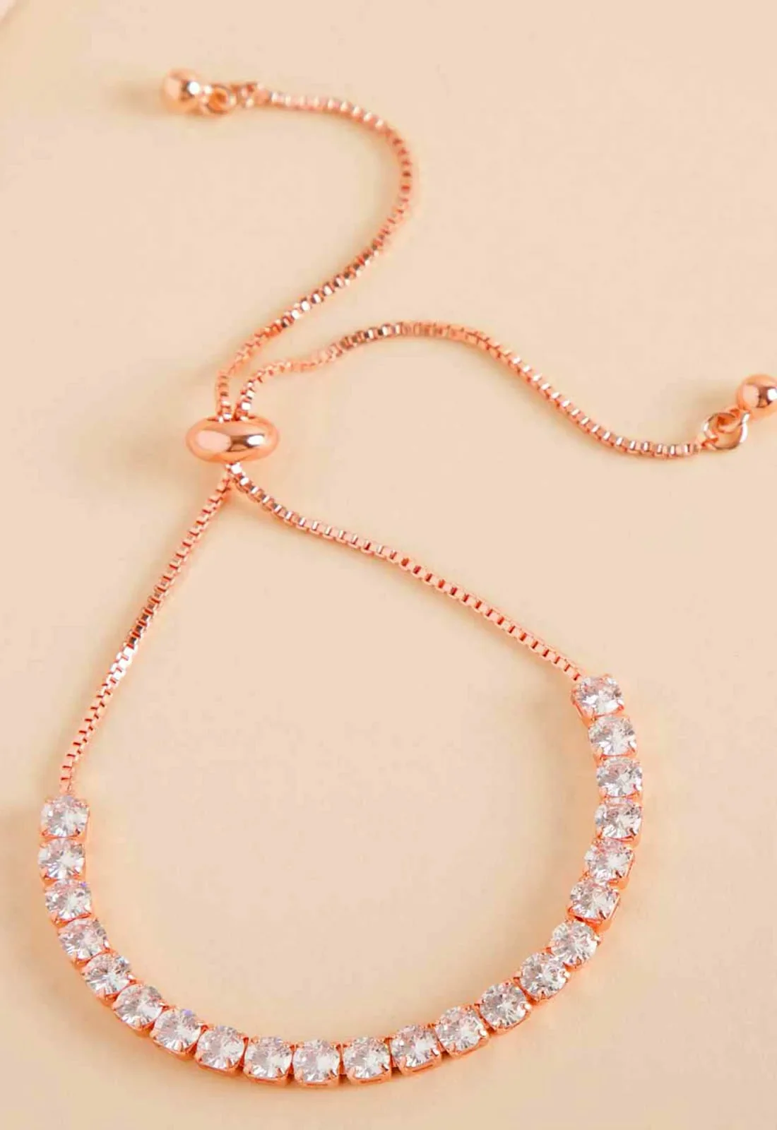 Always Chic Rose Gold Crystal Rope Bracelet