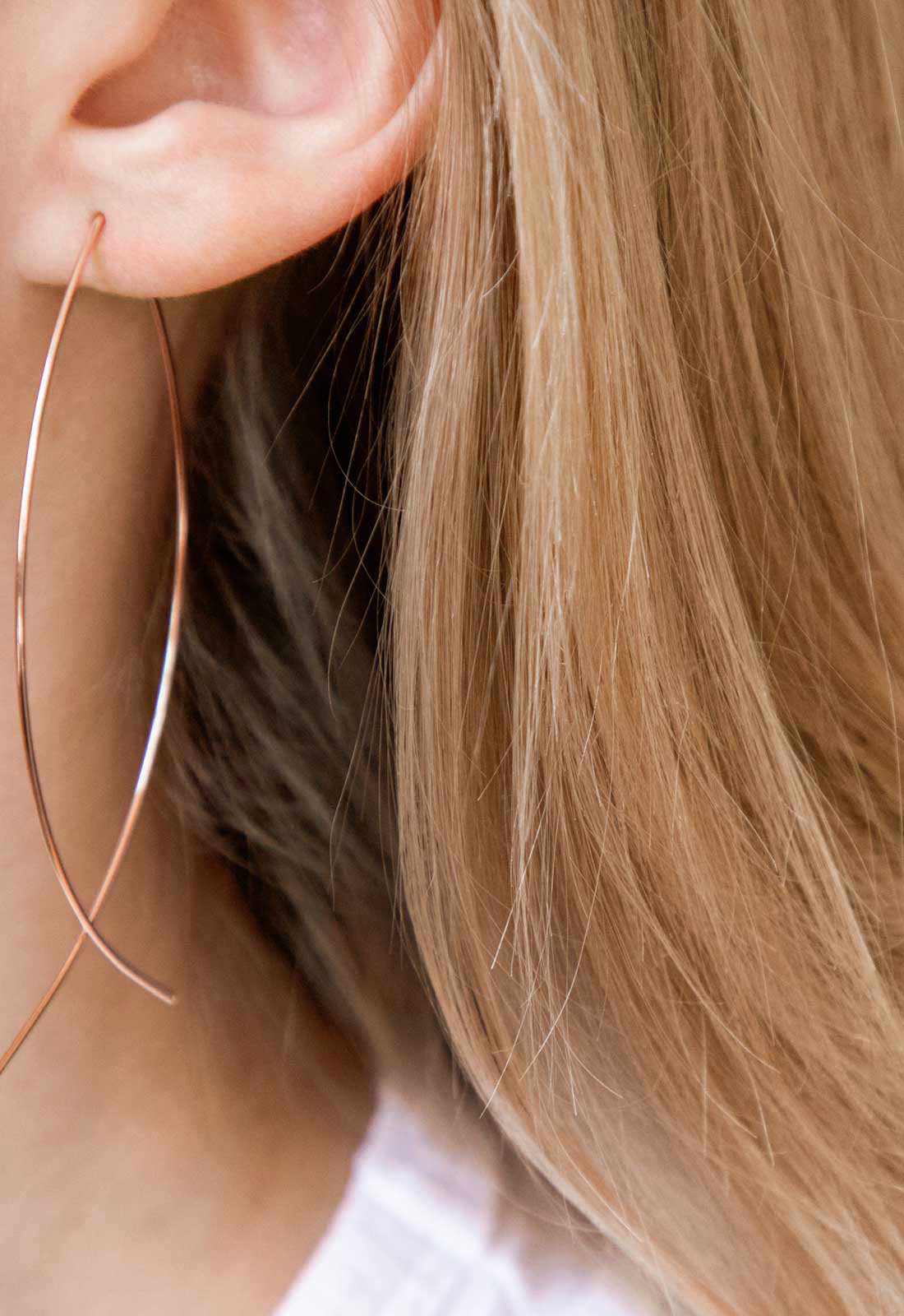 Always Chic Rose Gold Wire Twist Earrings - Image 2