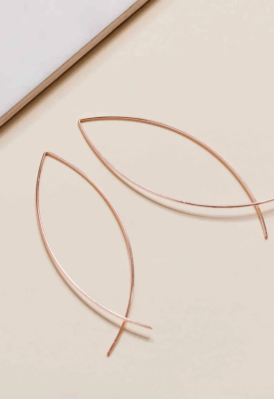Always Chic Rose Gold Wire Twist Earrings - Image 3