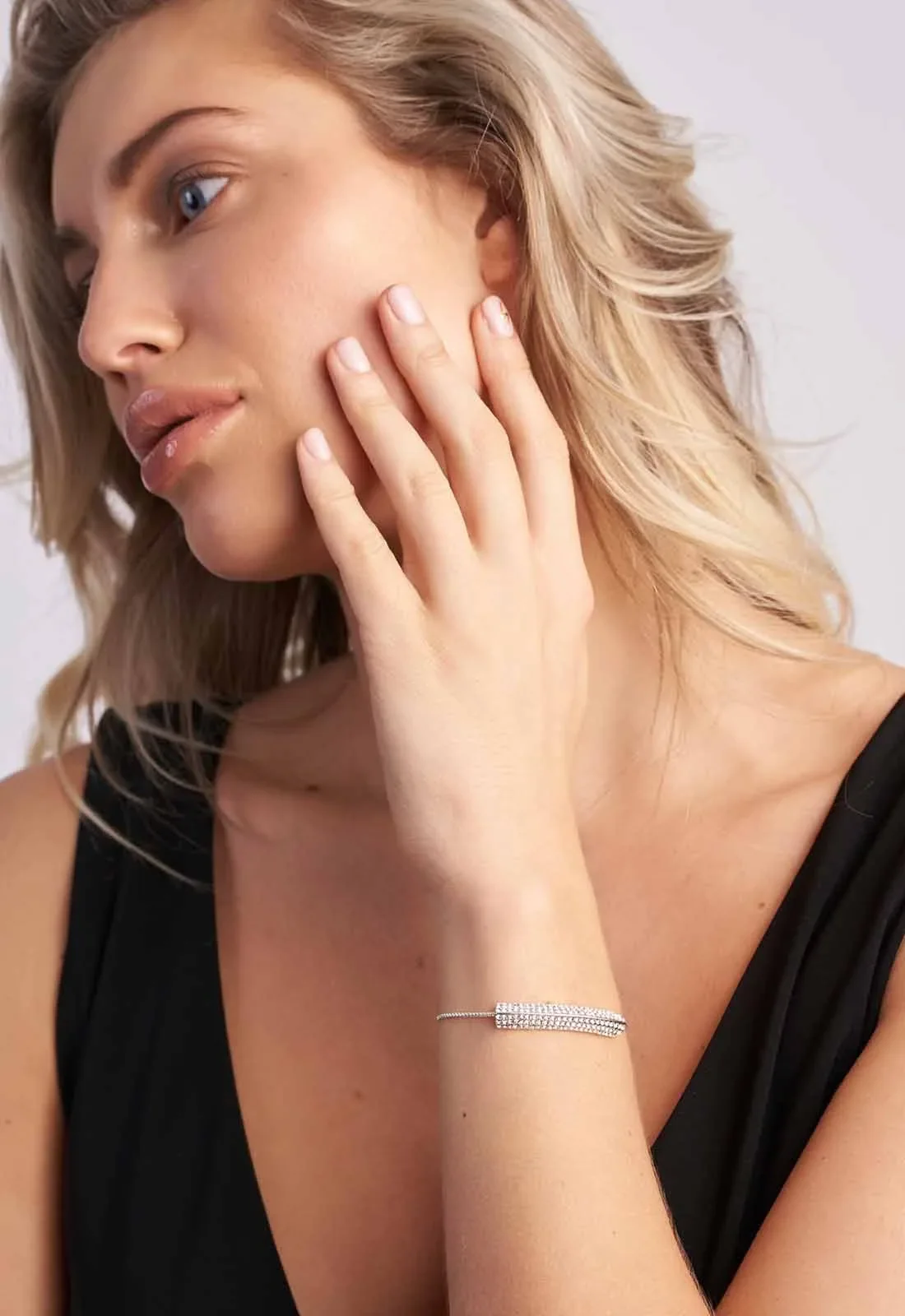 Always Chic Silver Arch Delicate Bracelet - Image 5