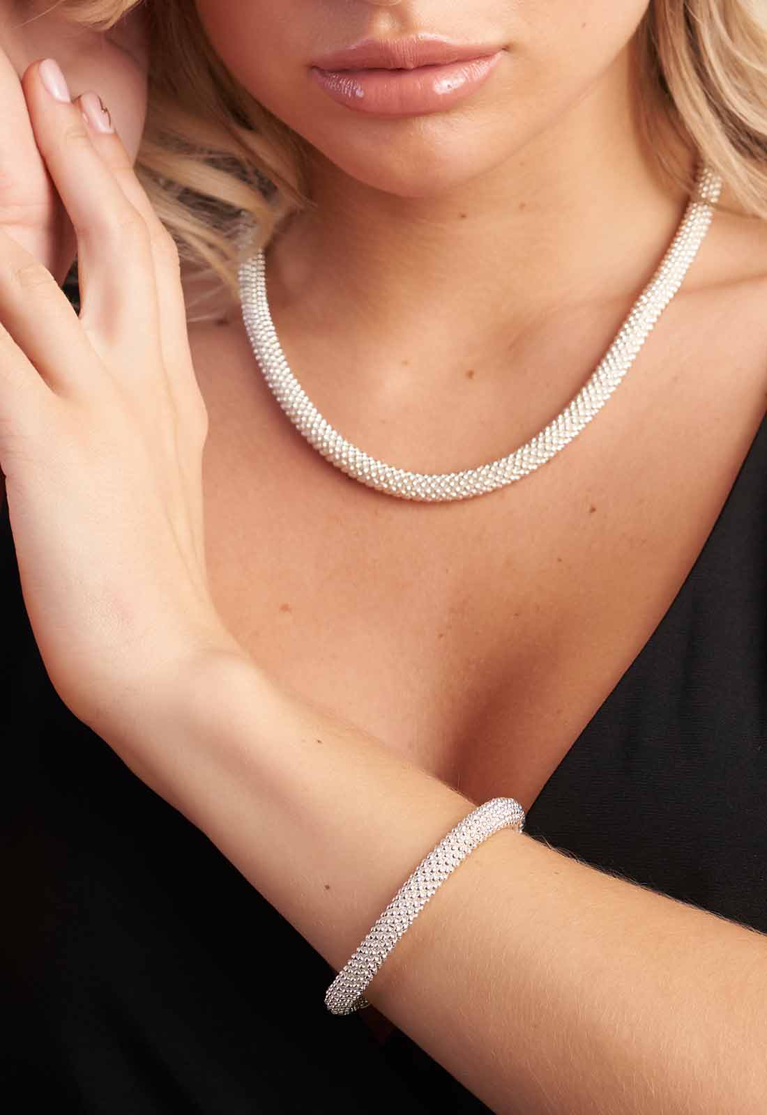 Always Chic Silver Snow Slice Necklace - Image 2