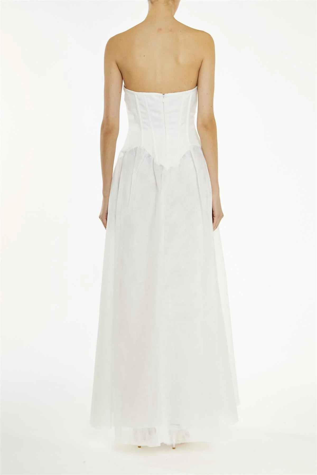 True Decadence White Angel Bandeau Corset Maxi-Dress - Image 2
