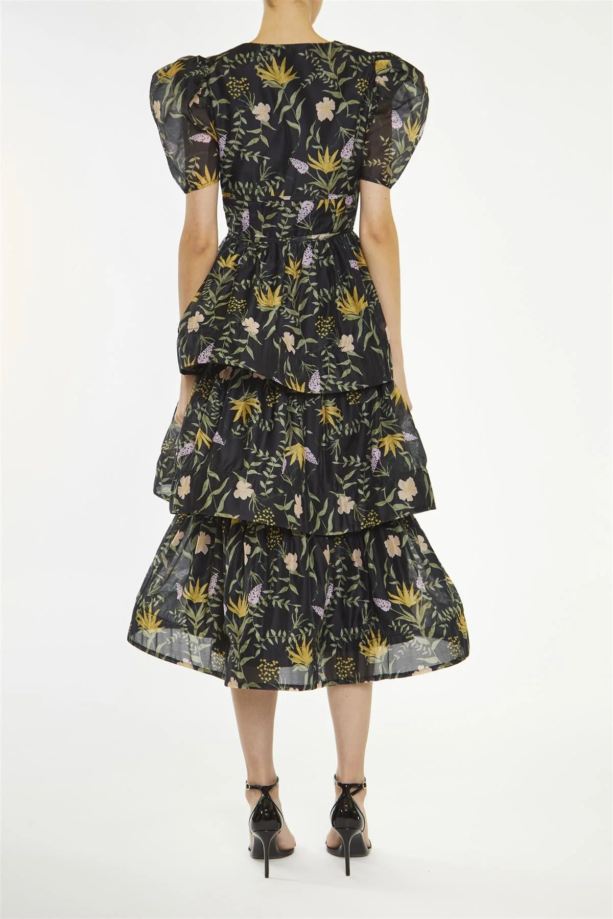 True Decadence Black-Stem Ariella Nature-Floral Tiered Midaxi-Dress - Image 2