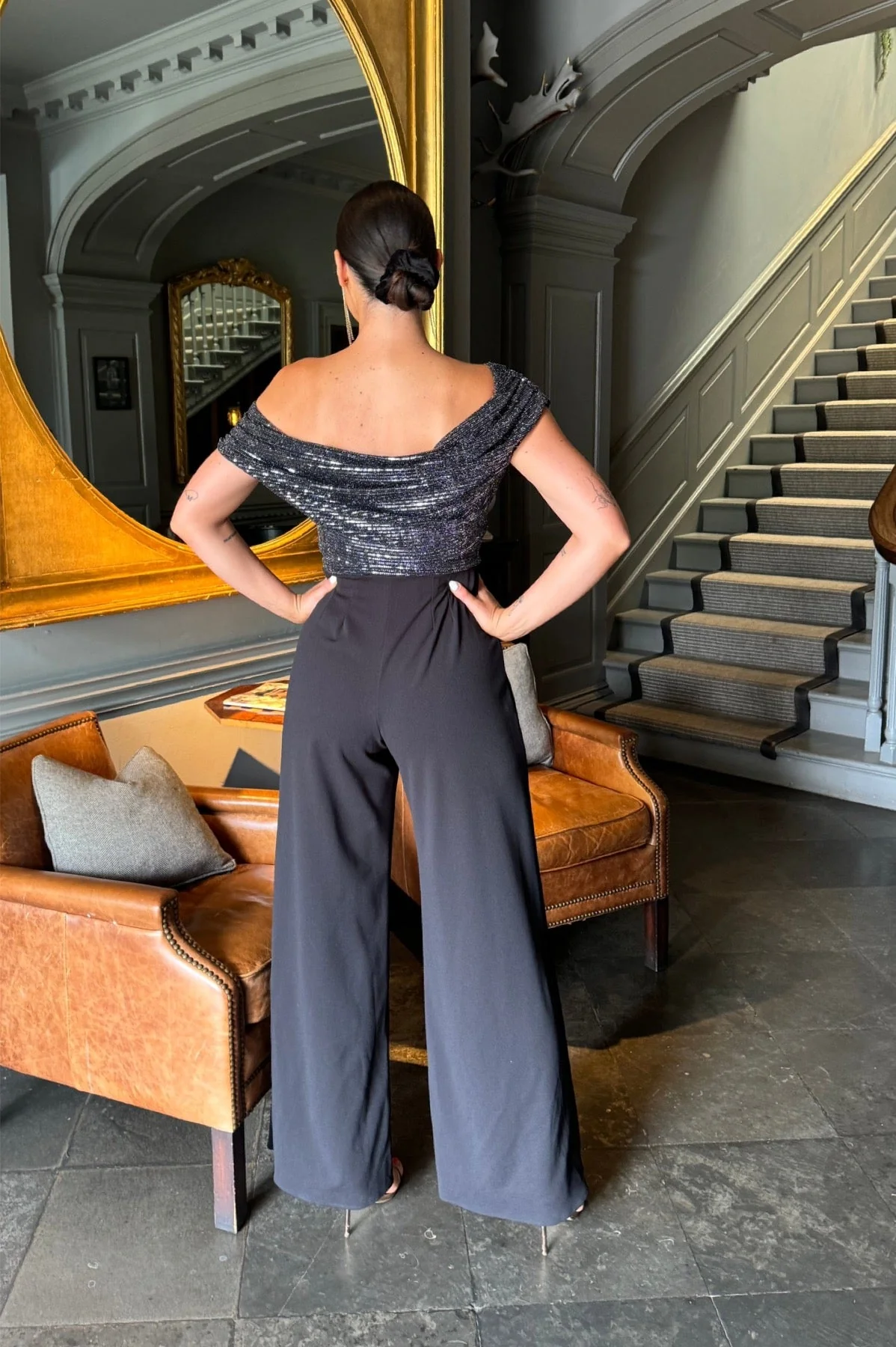 Atom Label Black & Gunmetal Venice Jumpsuit - Image 3
