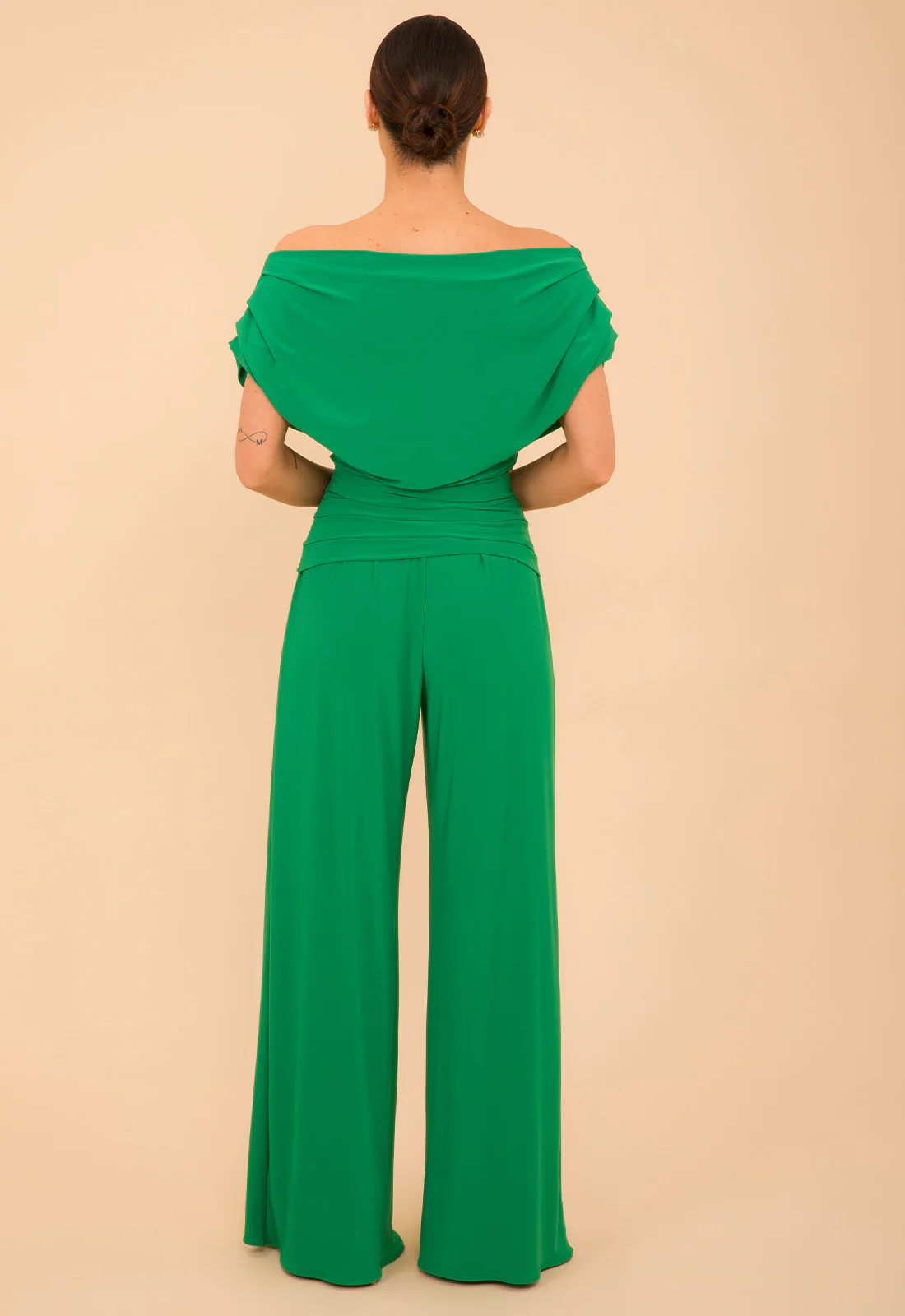 Atom Label Emerald Green Carbon Jumpsuit With Sleeve - Image 2