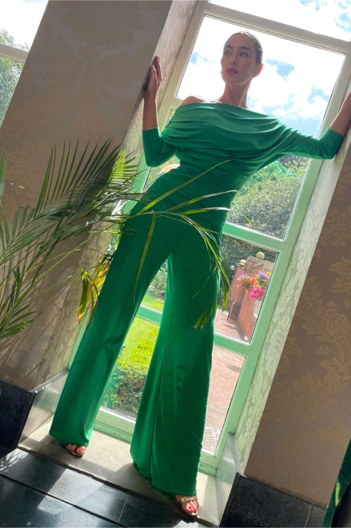 Atom Label Emerald Green Carbon Jumpsuit with Sleeves - Image 2