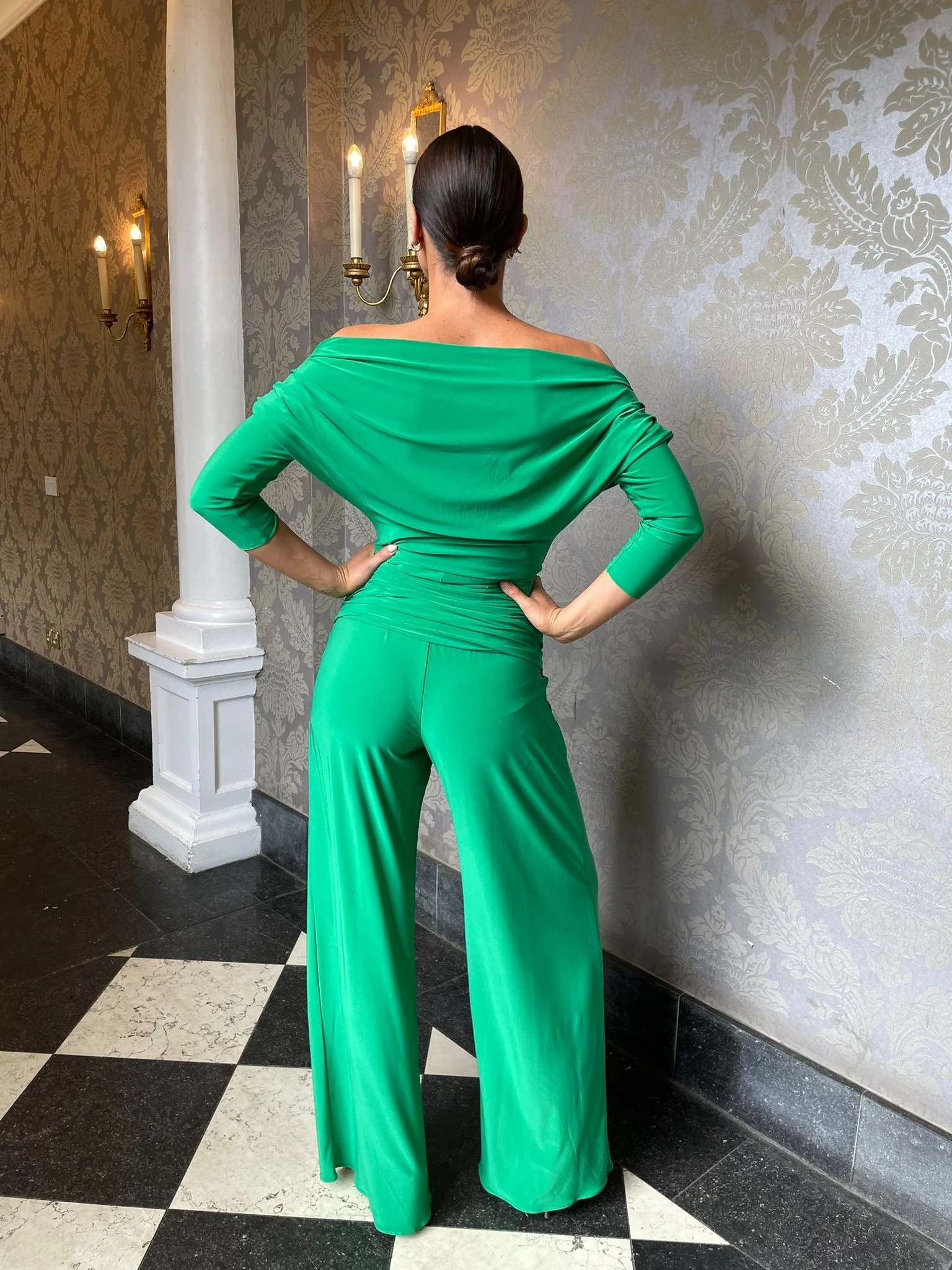 Atom Label Emerald Green Carbon Jumpsuit with Sleeves - Image 3