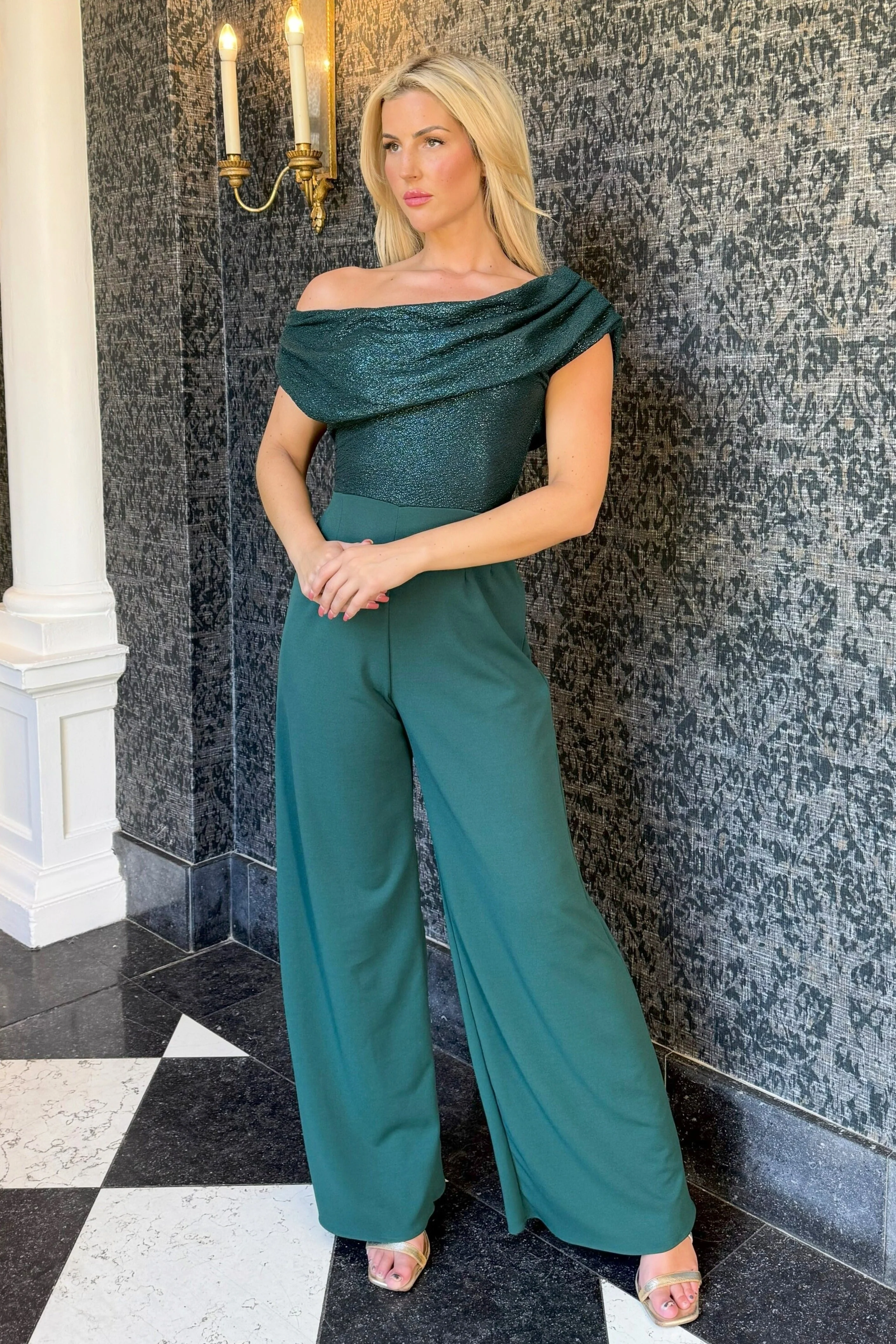 Atom label Forest Green Venice Sparkle Jumpsuit - Image 3