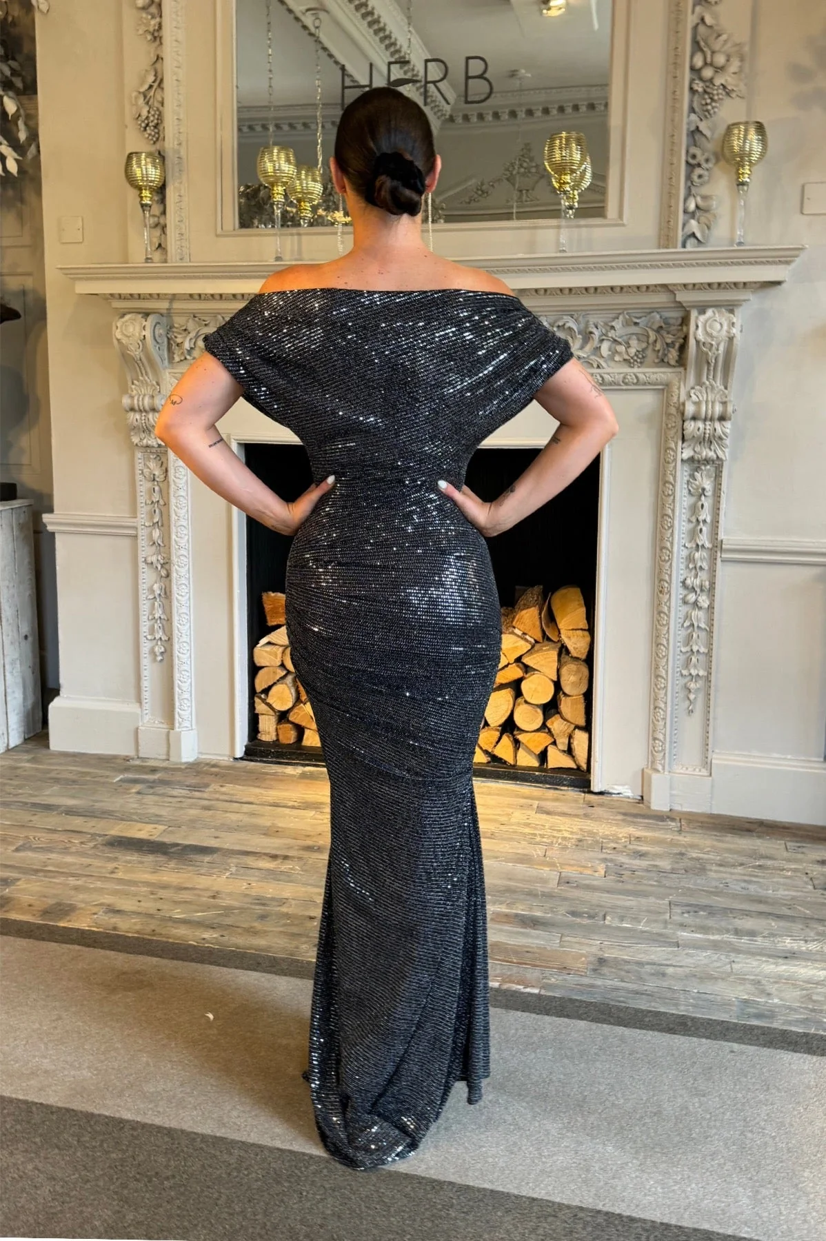 Atom Label Gunmetal Platinum Gown - Image 5