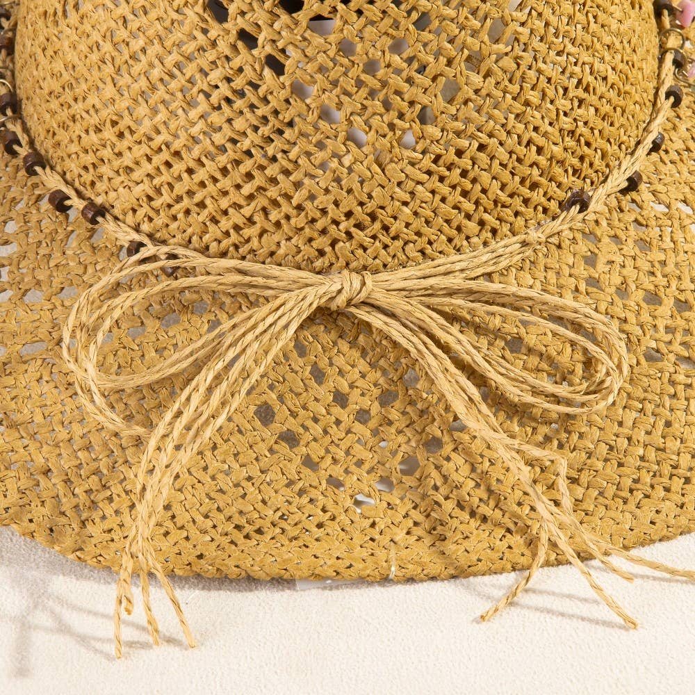 Beaded Strap Straw Cowboy Hat: IV - Image 7