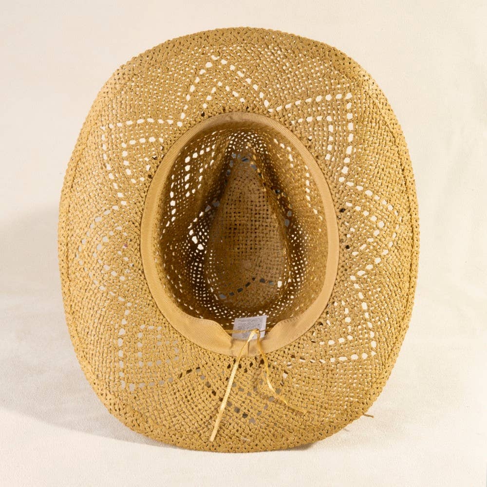 Beaded Strap Straw Cowboy Hat: IV - Image 8