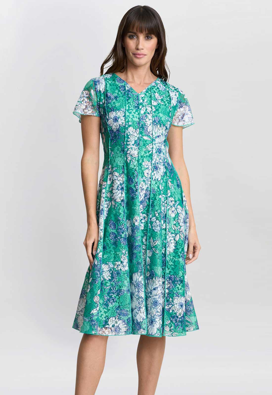 Gina Bacconi Green Billy Floral Dress - Image 3