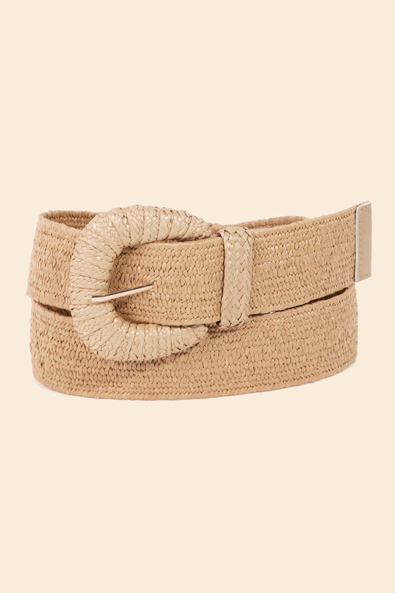 Braided Elastic Fashion Belt: WH - Image 2