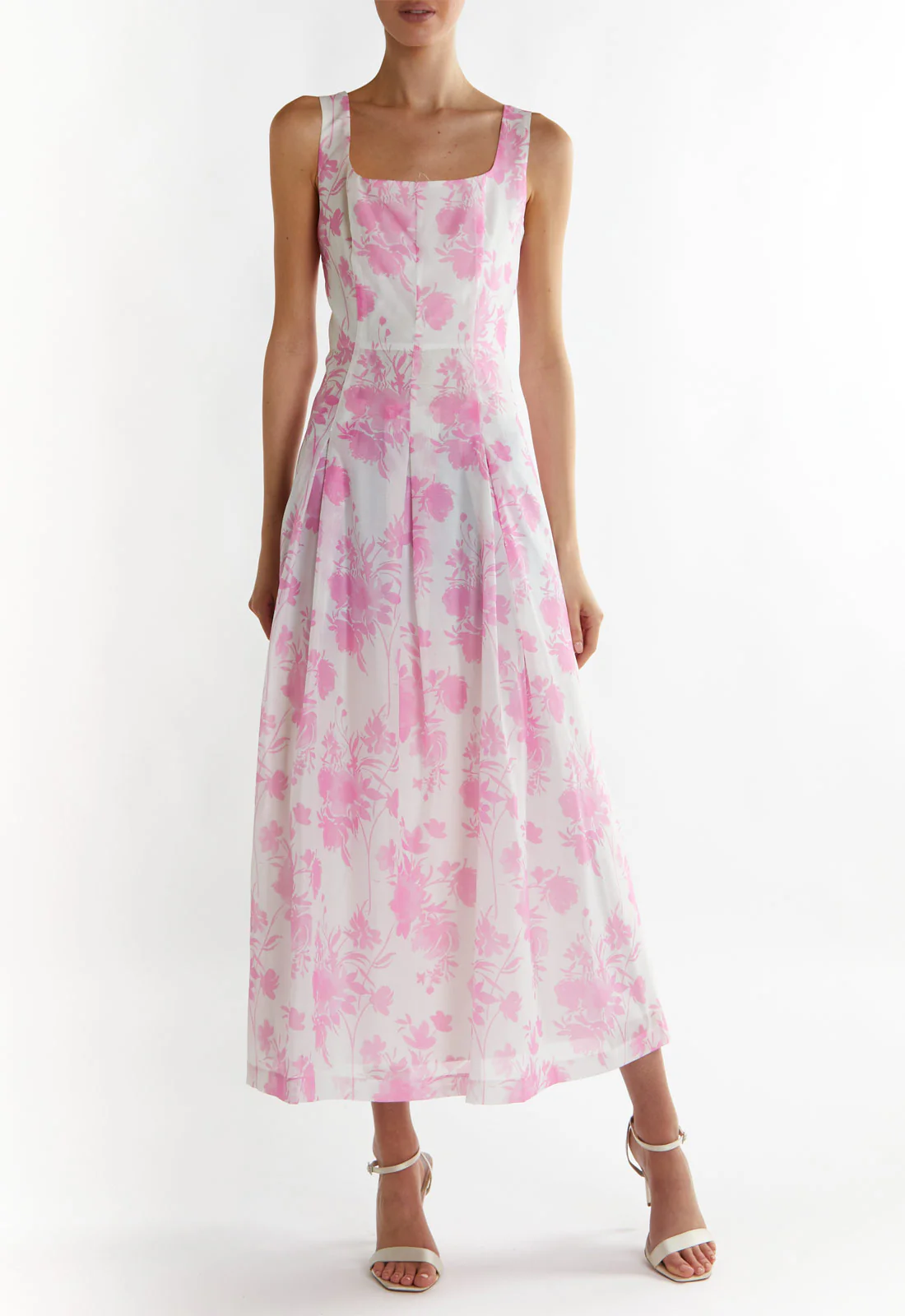 True Decadence Candy-Pink Floral Leanna A-line Midaxi Dress - Image 3