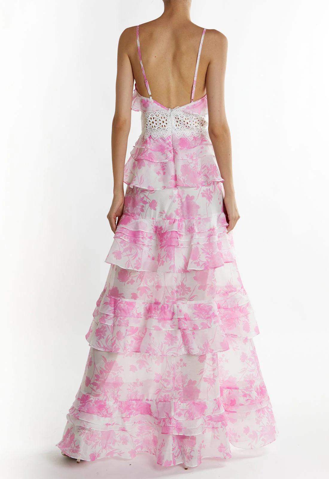 True Decadence Candy-Pink Floral Mila V-Neck Maxi Dress - Image 2