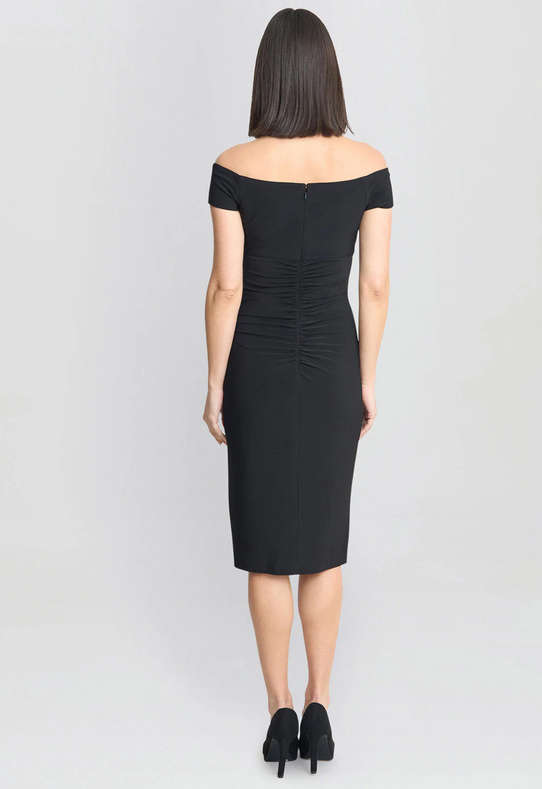 Gina Bacconi Black Cath Short Off Shoulder Dress - Image 4