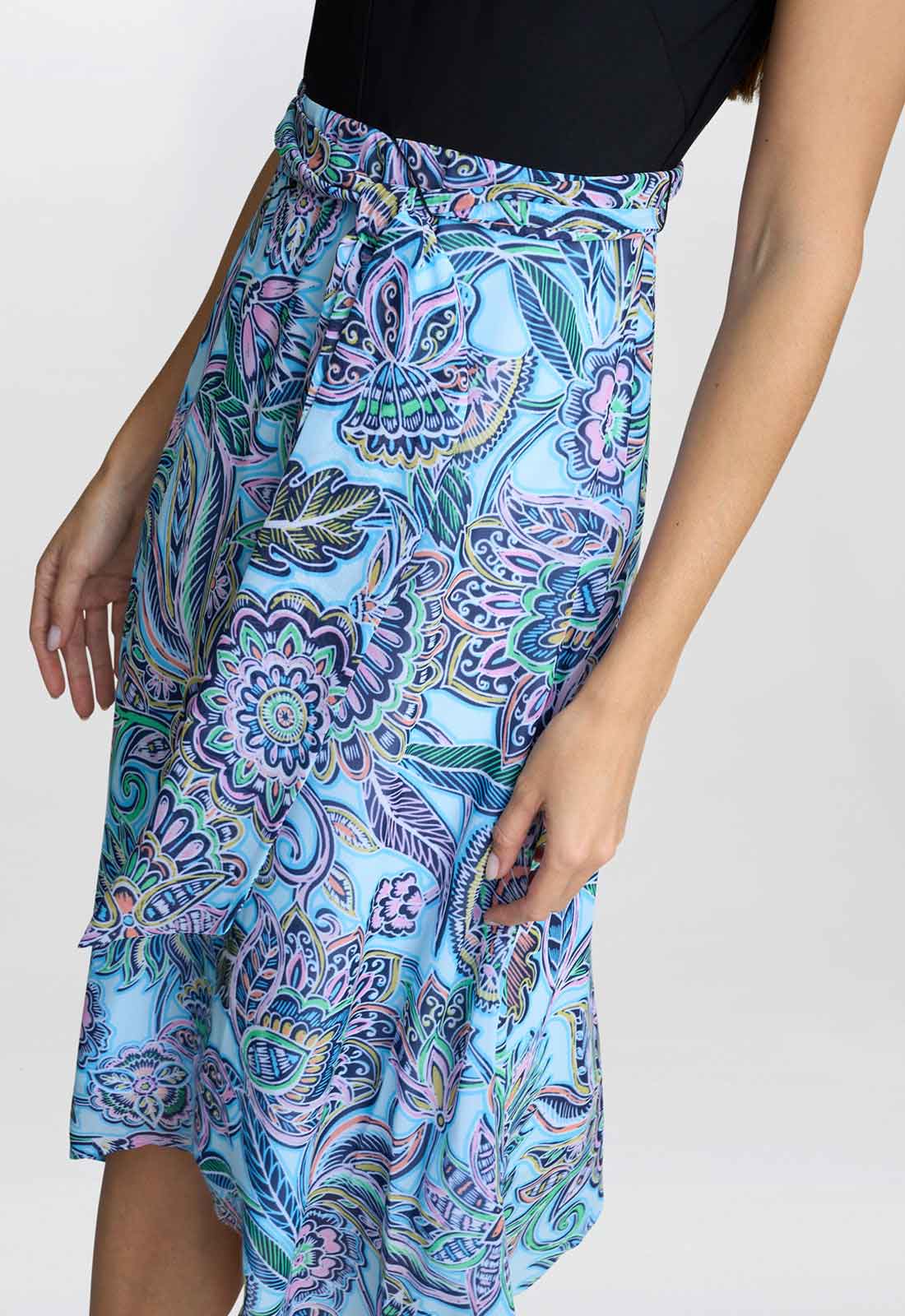 Gina Bacconi Black Charlotte Handkerchief Skirt Dress - Image 5
