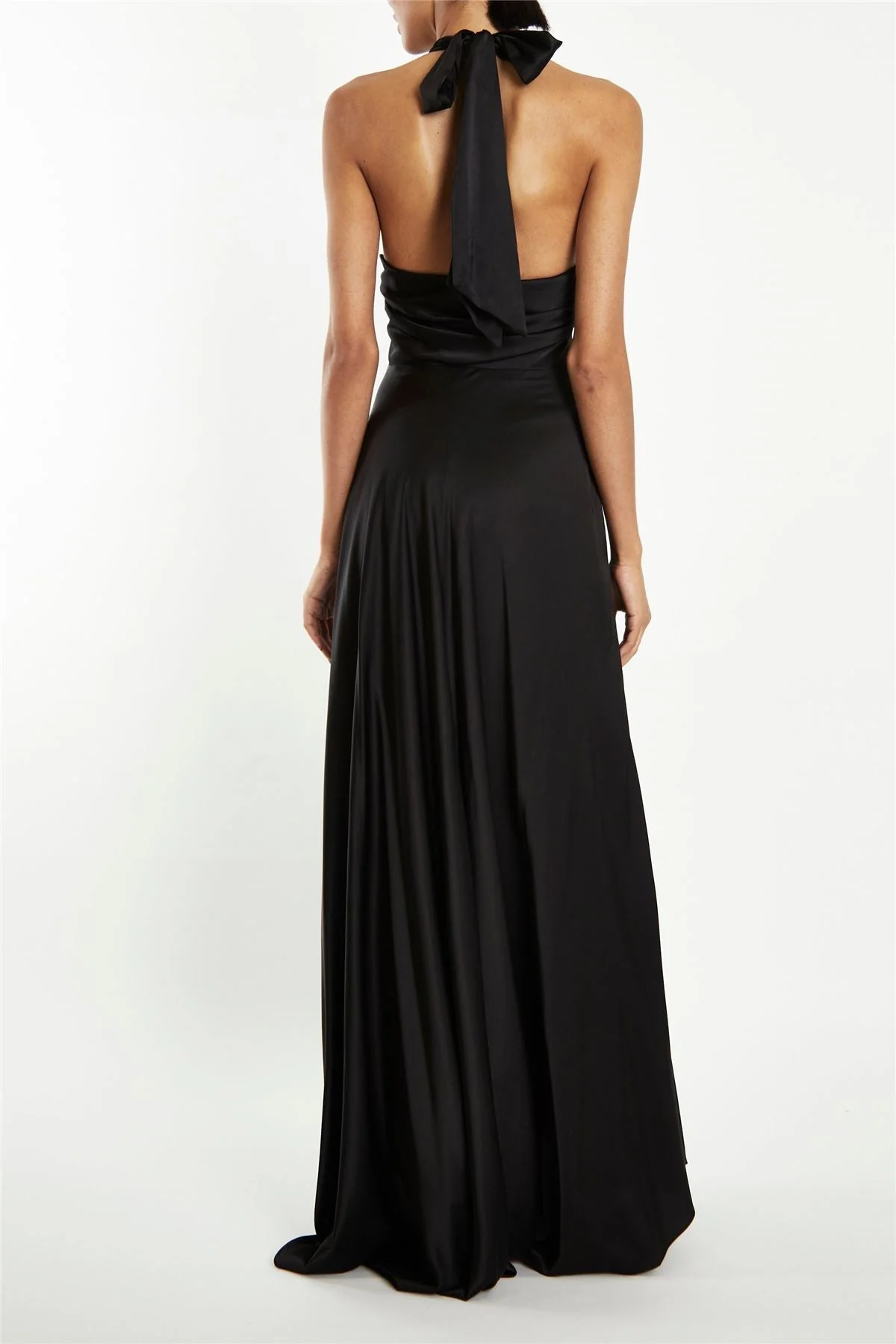True Decadence Black Cleo Halterneck Bias-Cut Maxi-Dress - Image 4