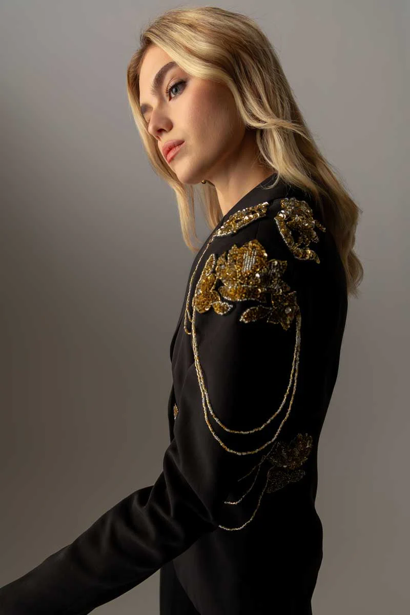 Raishma Couture Black Dahlia Jacket - Image 2