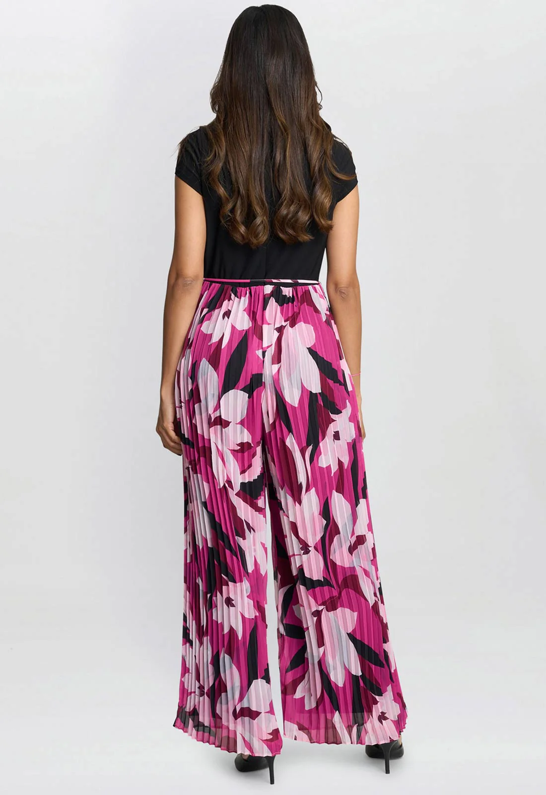 Gina Bacconi Pink Dolores Jumpsuit With Printed Pleated Trousers - Image 3