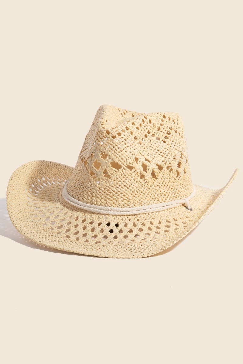 Double Strap Western Straw Hat: KA - Image 7