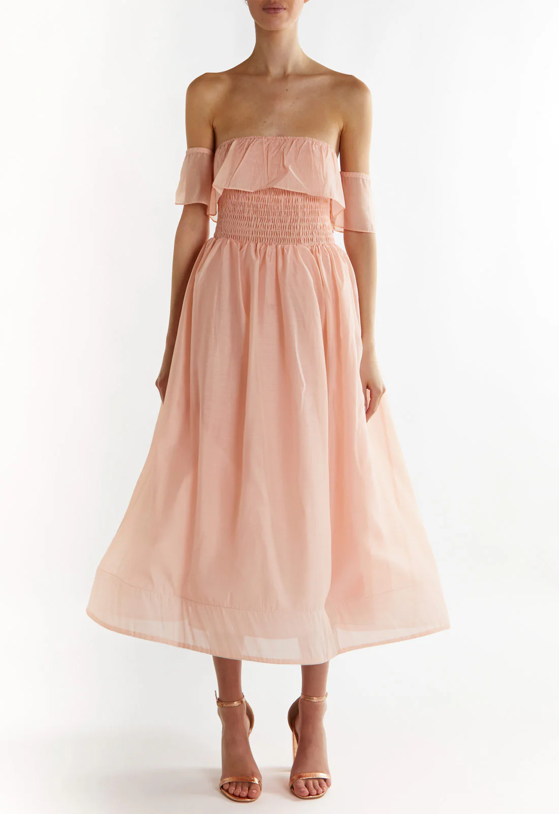 True Decadence Dusty Pink Emely Bandeau Midi Dress