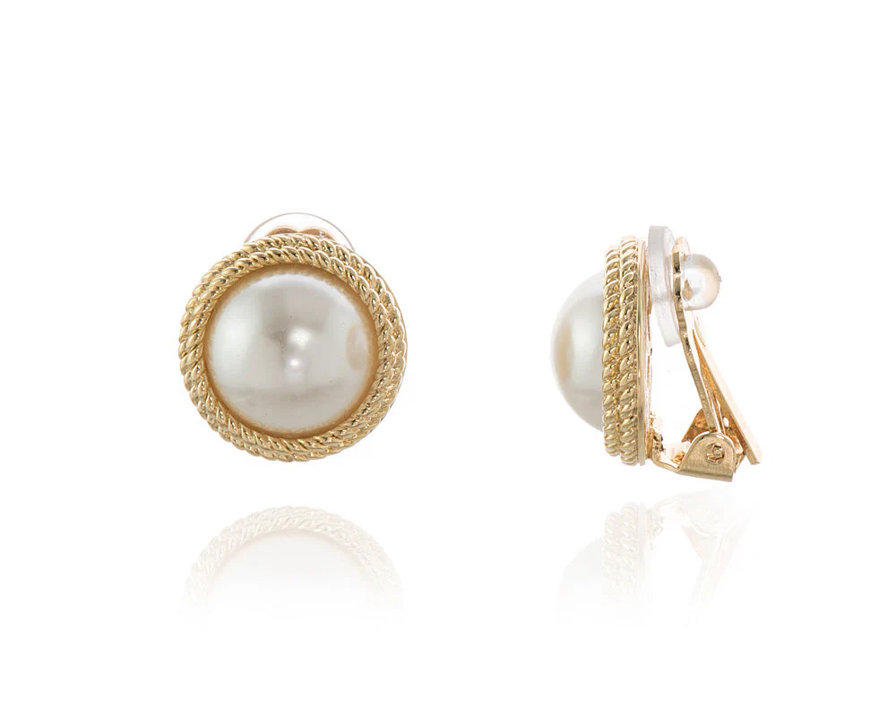 Cachet London Elan  Pearl Gold Clip On Earrings - Image 10