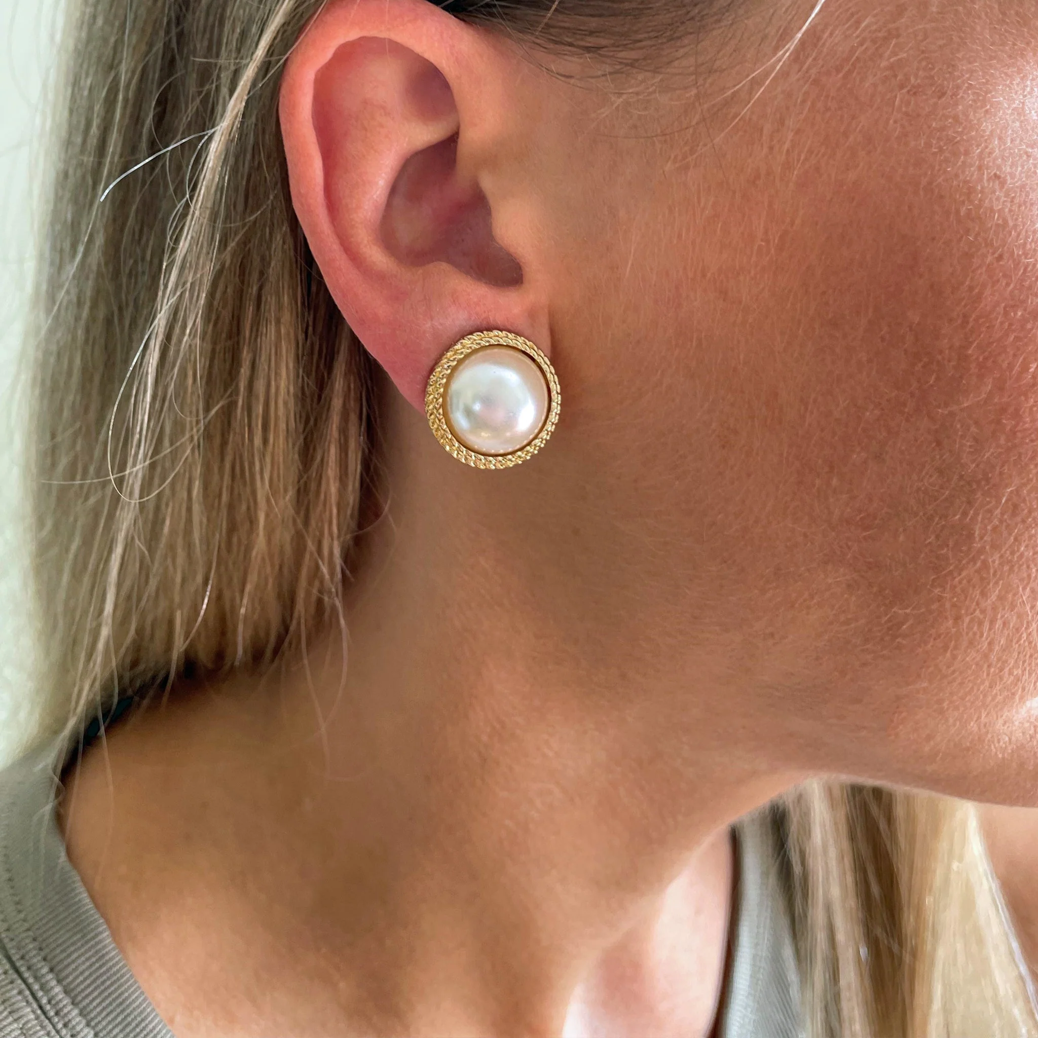 Cachet London Elan  Pearl Gold Clip On Earrings - Image 12