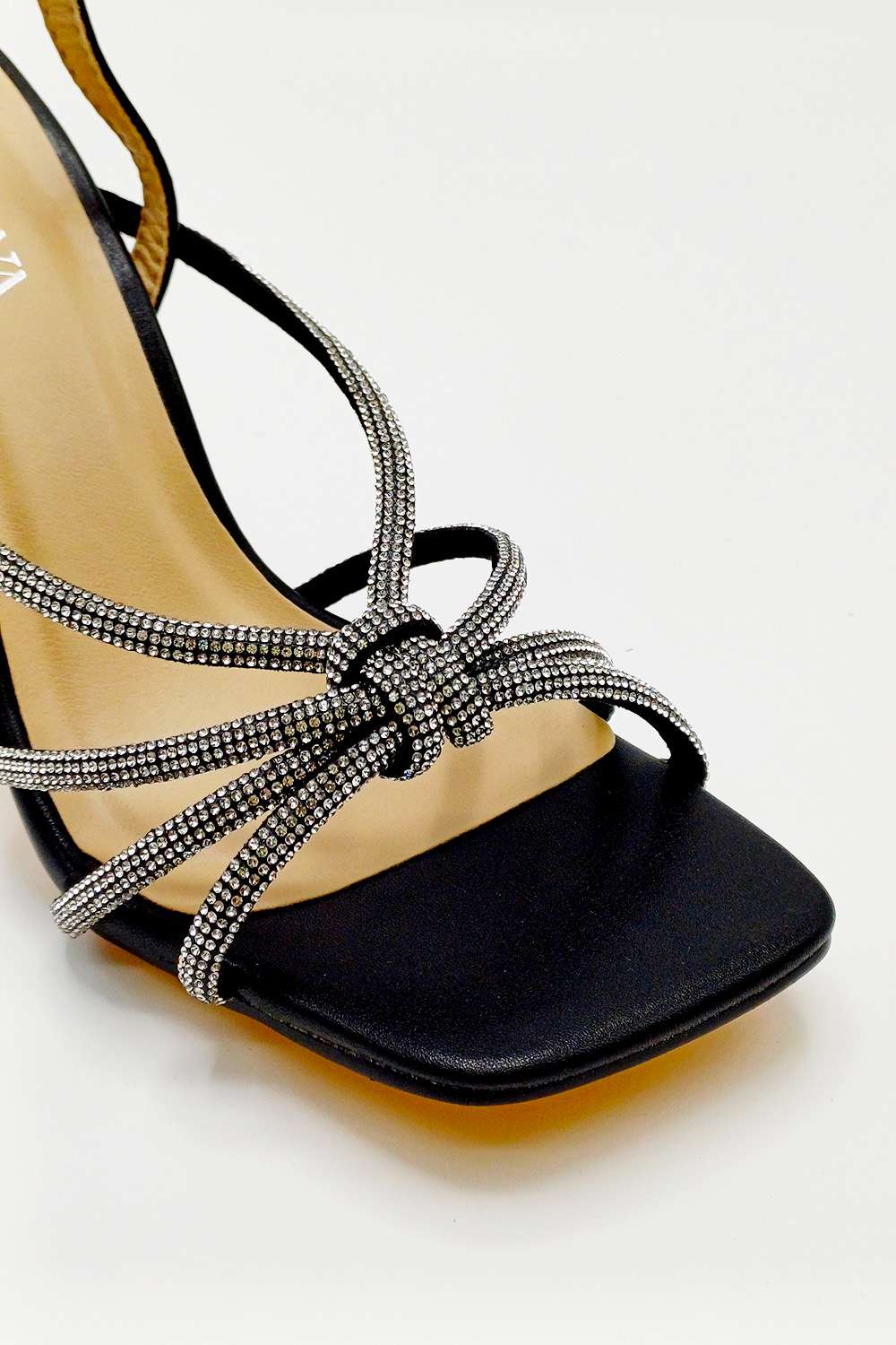 Miss Diva Black Elliana Diamante Heels - Image 6