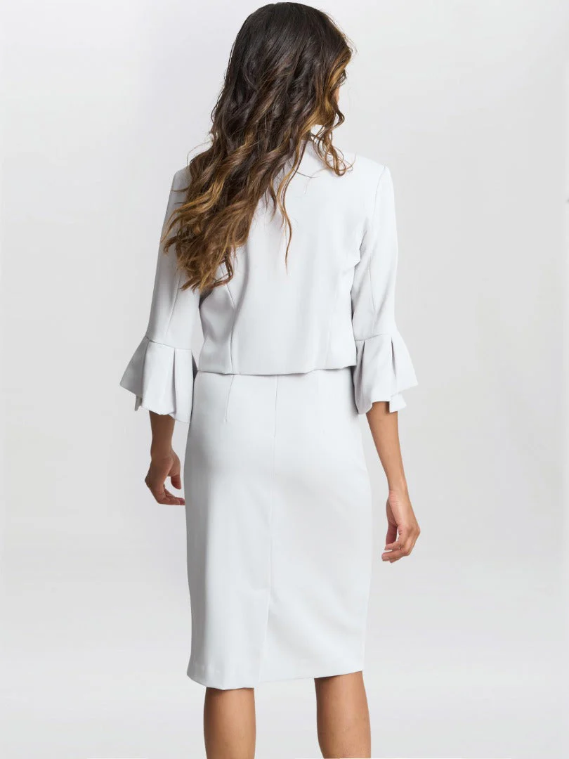 Gina Bacconi Silver Mist Gigi Moss Crepe Bolero - Image 3