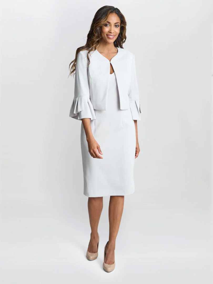 Gina Bacconi Silver Mist Gigi Moss Crepe Bolero - Image 4