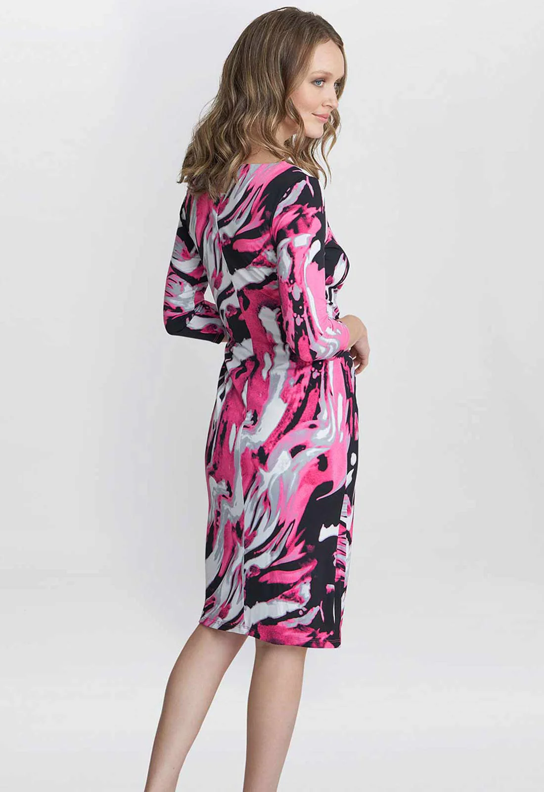 Gina Bacconi Anabelle Printed Jersey Ruffle Dress - Image 2