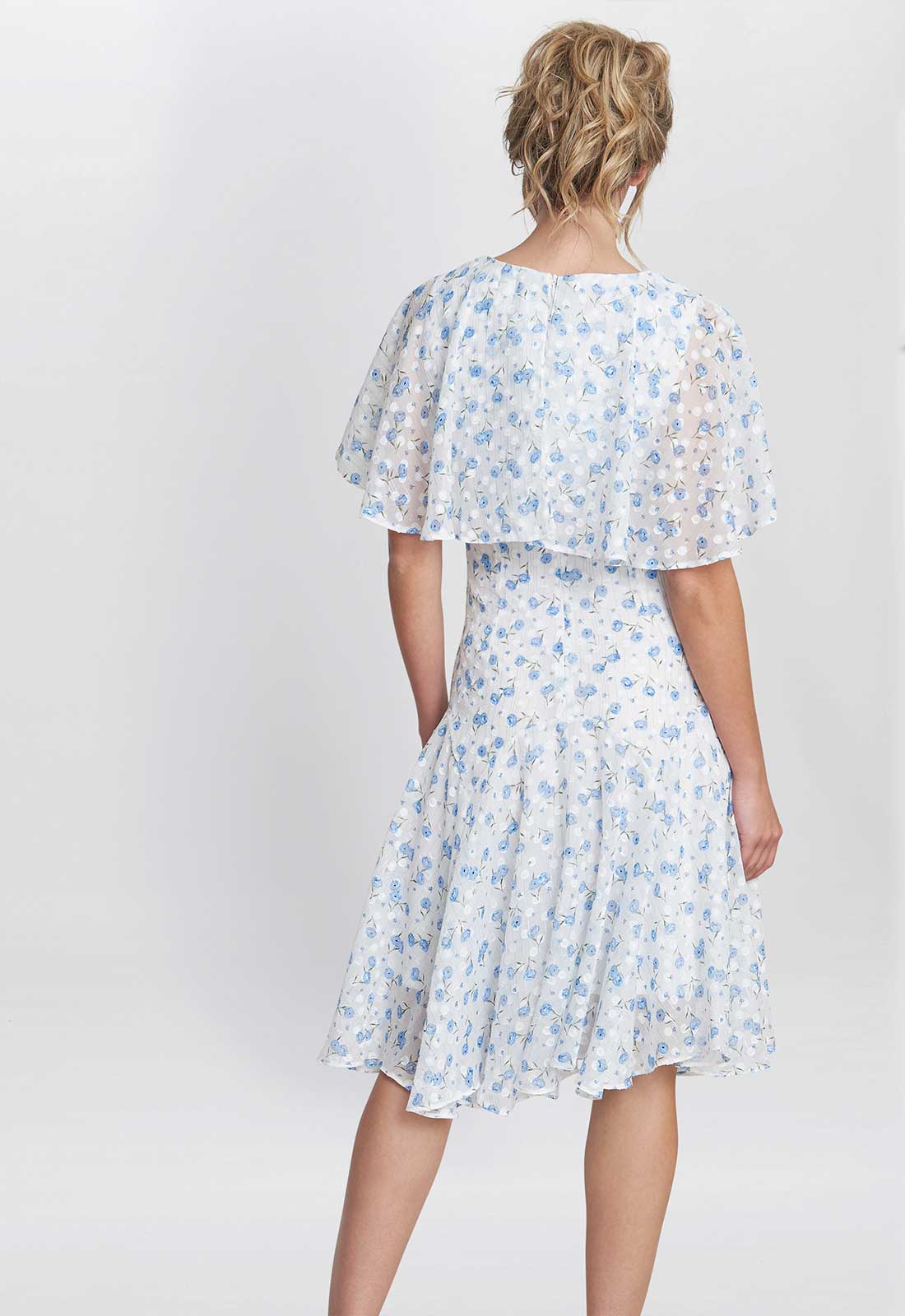 Gina Bacconi Blue Annette Chiffon Dress - Image 4