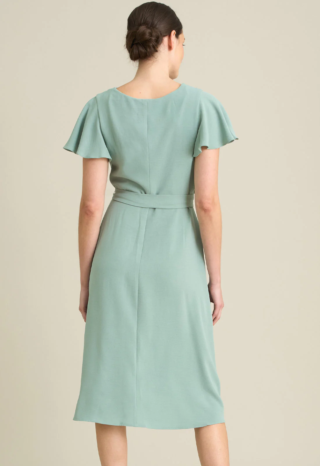 Gina Bacconi AQUA Peppa Tie Waist V Neck Faux Wrap Dress - Image 2