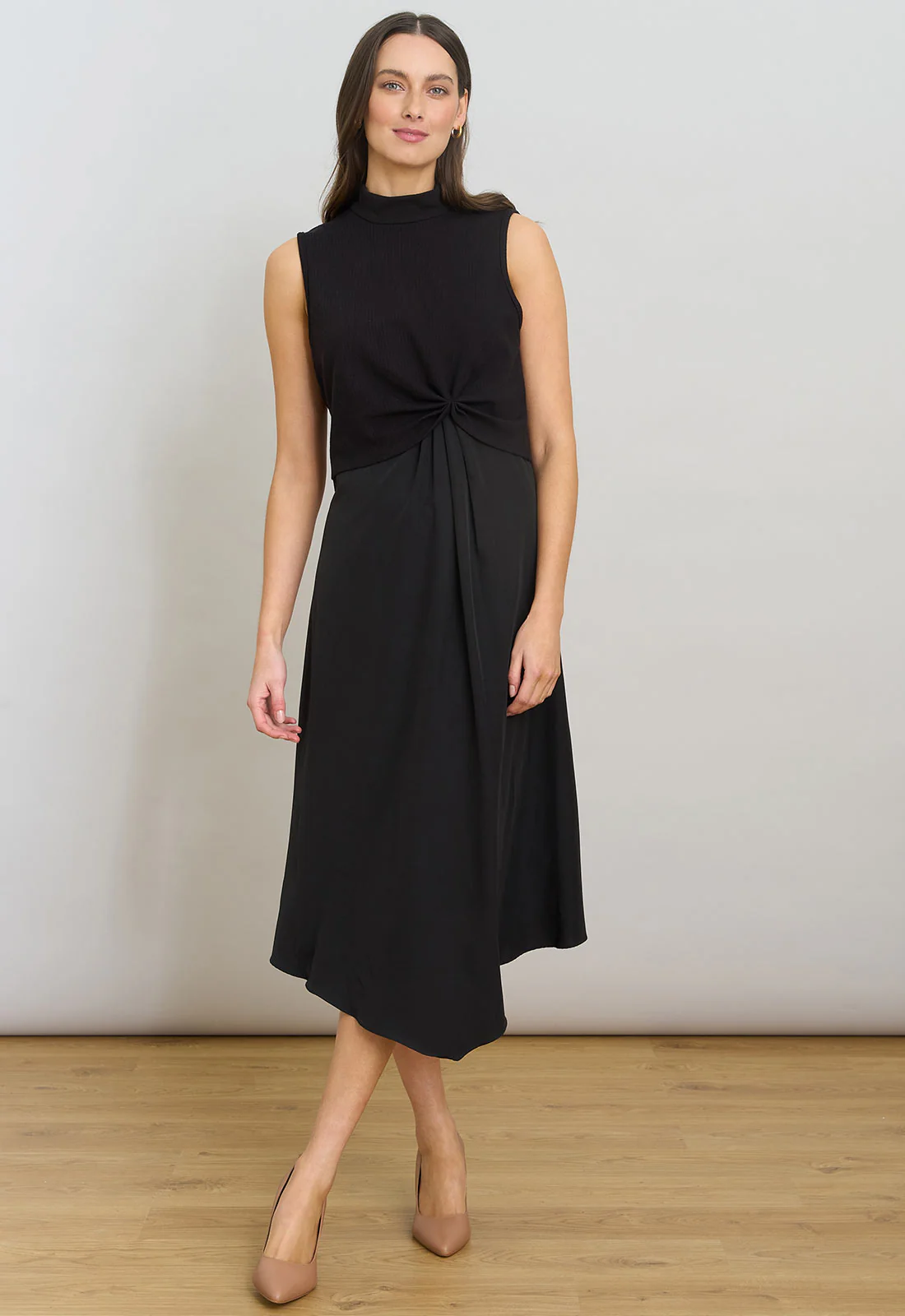 Gina Bacconi Black Ashlee Black Midi Dress - Image 4