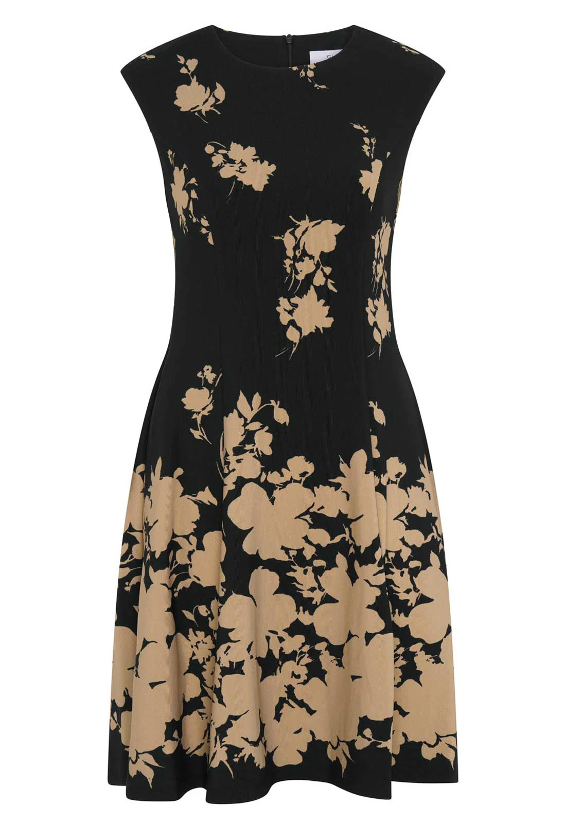 Gina Bacconi BLACK / BEIGE Holli Floral Print Dress - Image 6