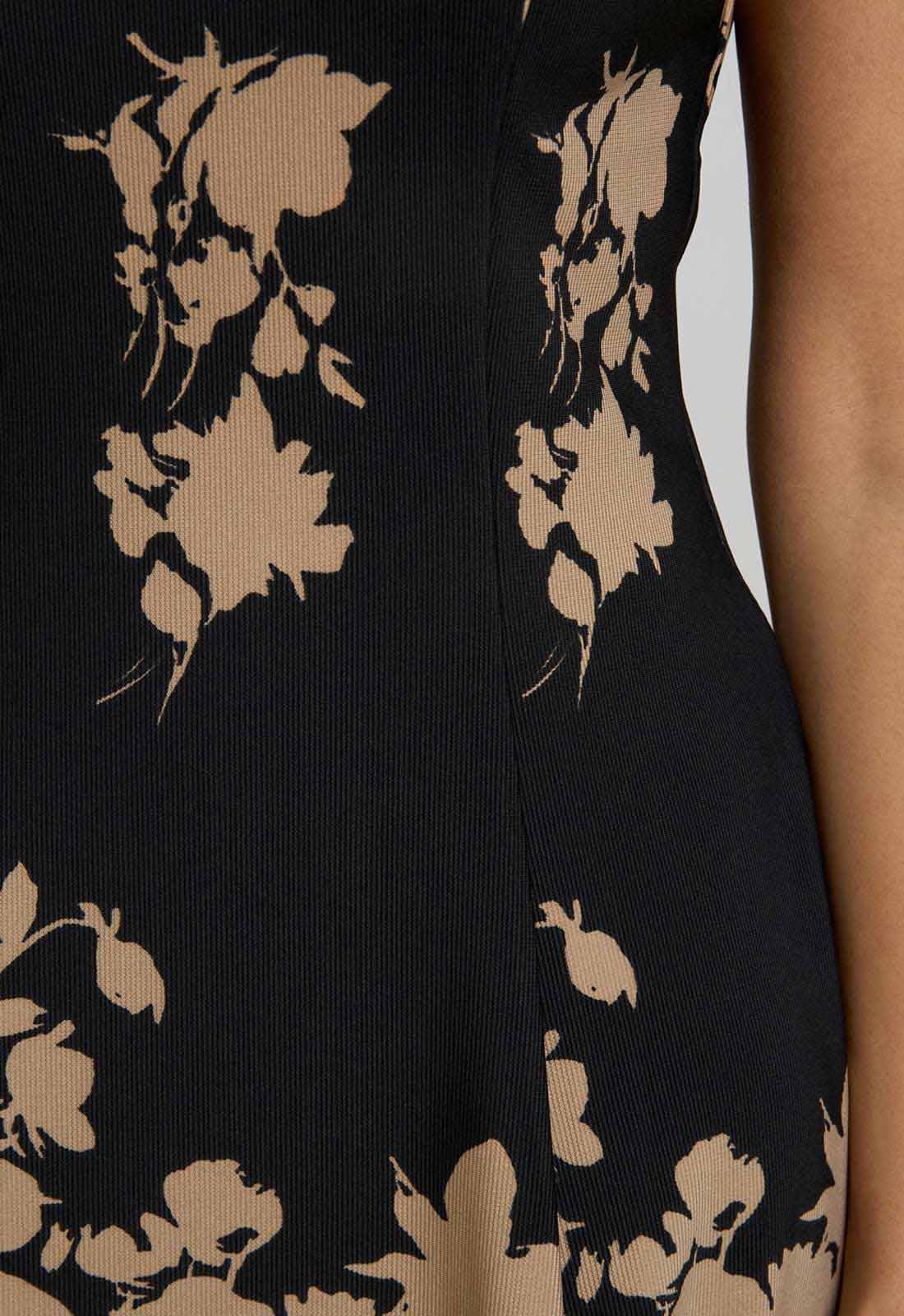 Gina Bacconi BLACK / BEIGE Holli Floral Print Dress - Image 7