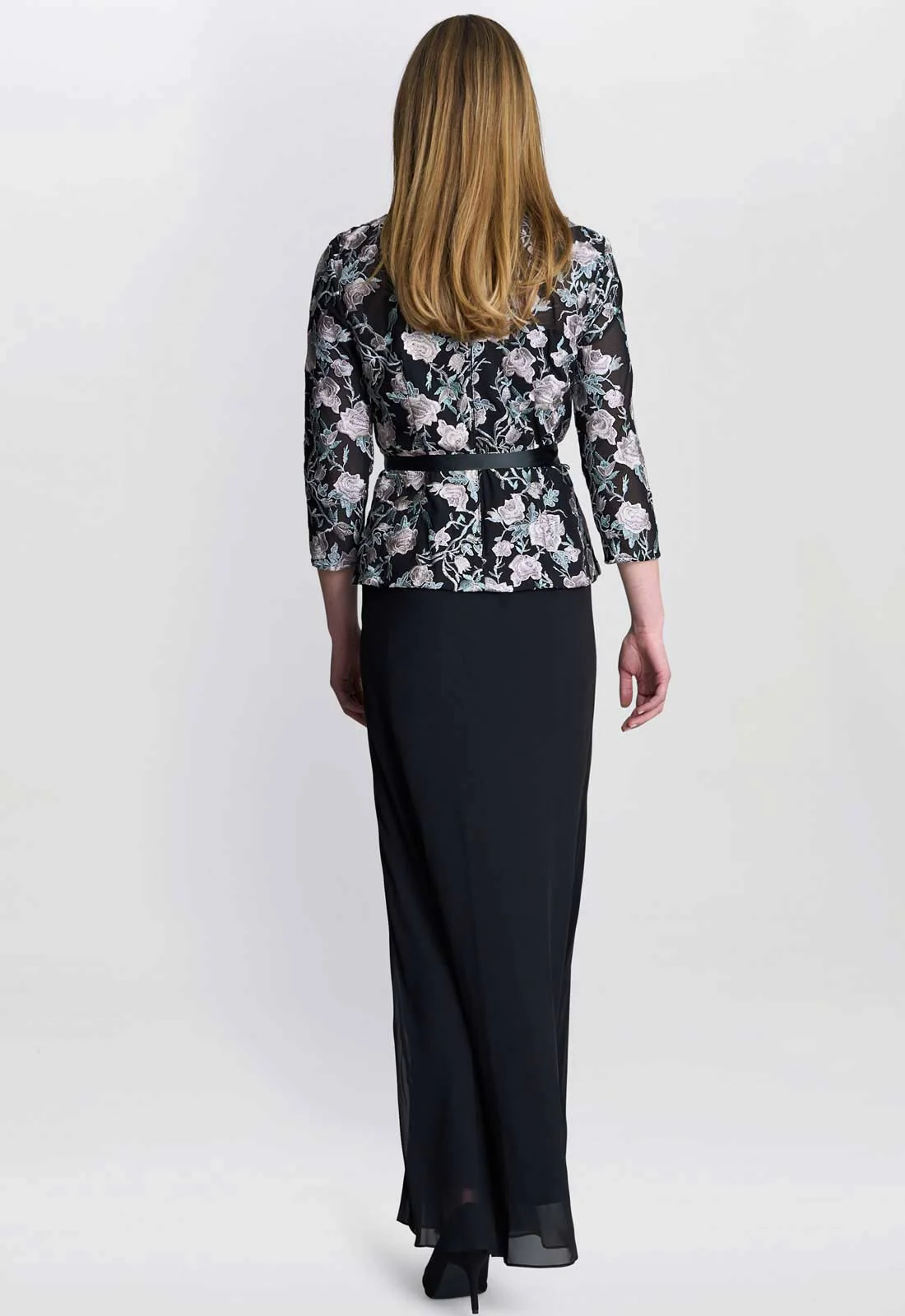 Gina Bacconi Black Bernice Chiffon Maxi Skirt - Image 2