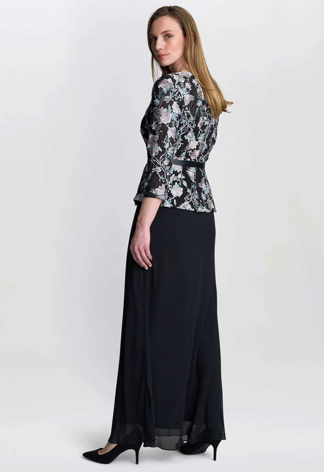 Gina Bacconi Black Bernice Chiffon Maxi Skirt - Image 5