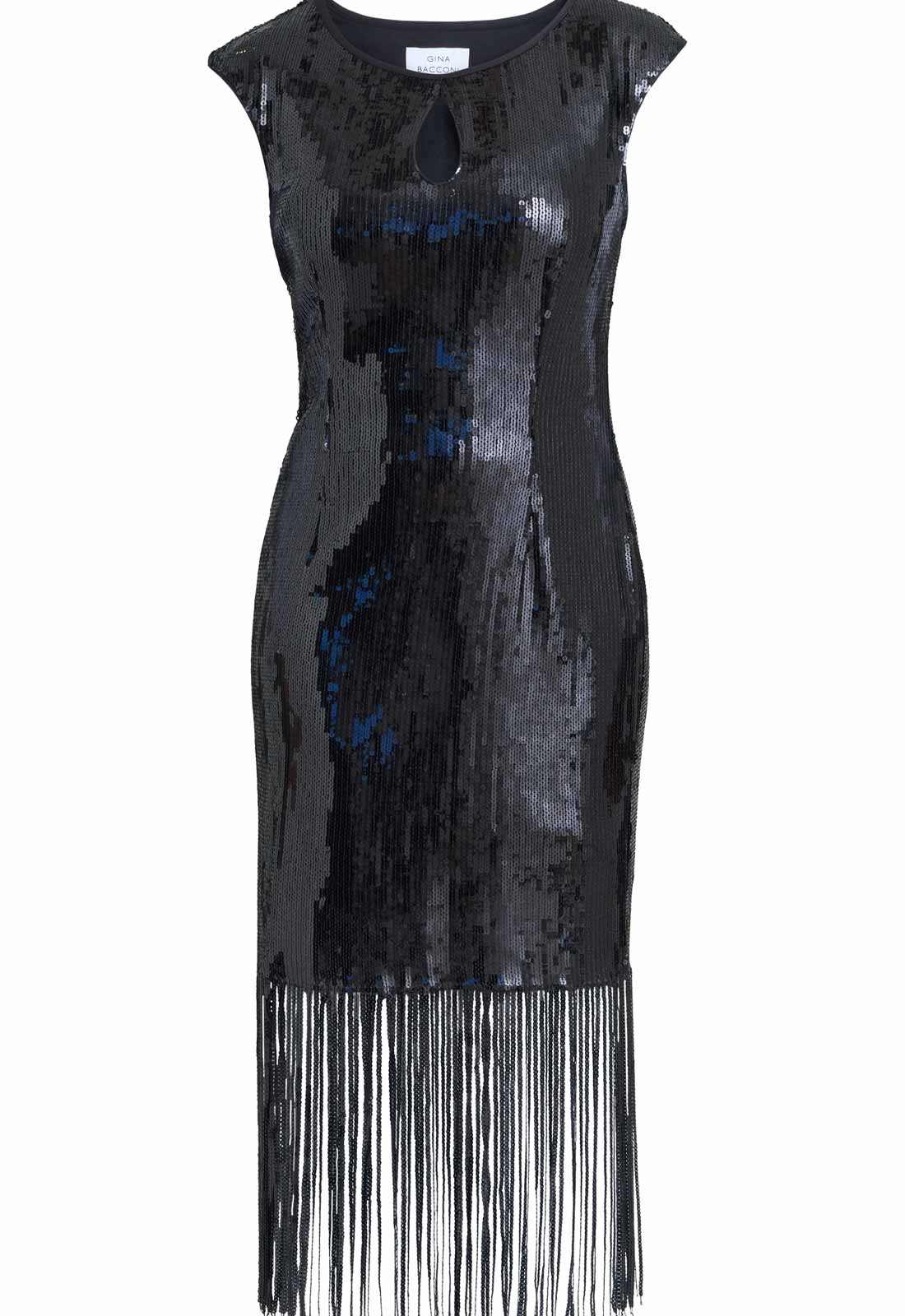 Gina Bacconi Black Breanna Sequin Cocktail Dress - Image 4