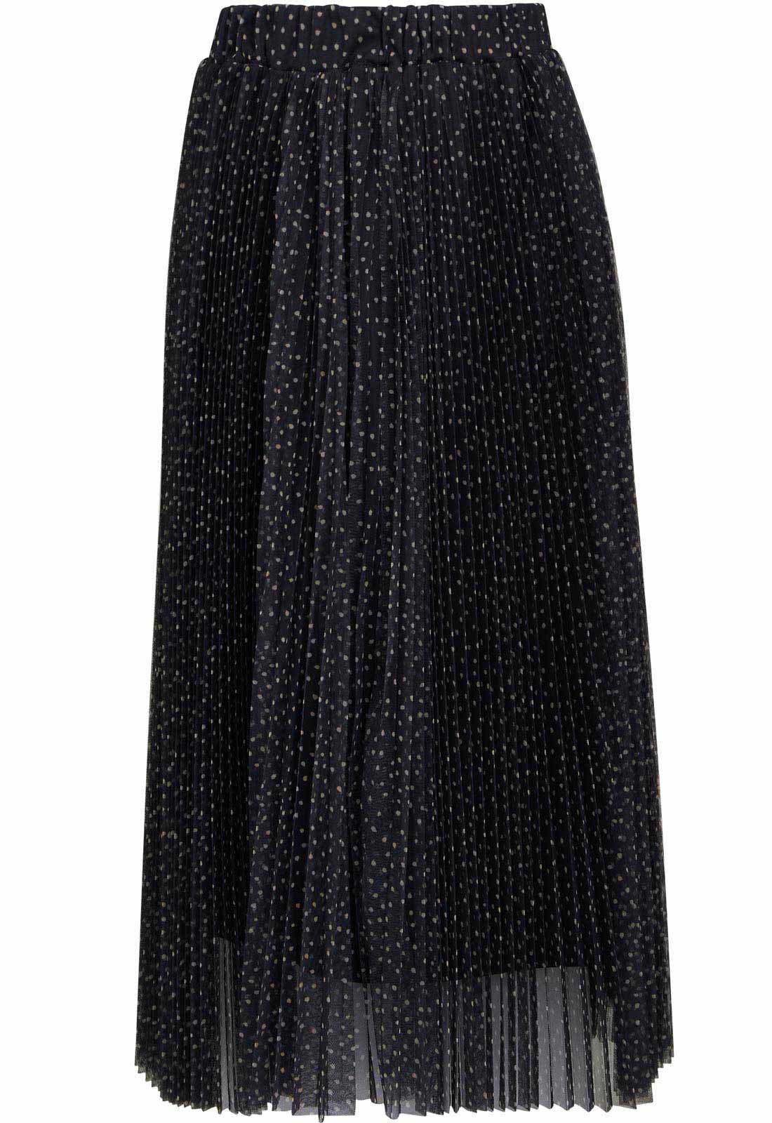Gina Bacconi Black / Cream Roslynn Pleated Mesh Skirt - Image 2