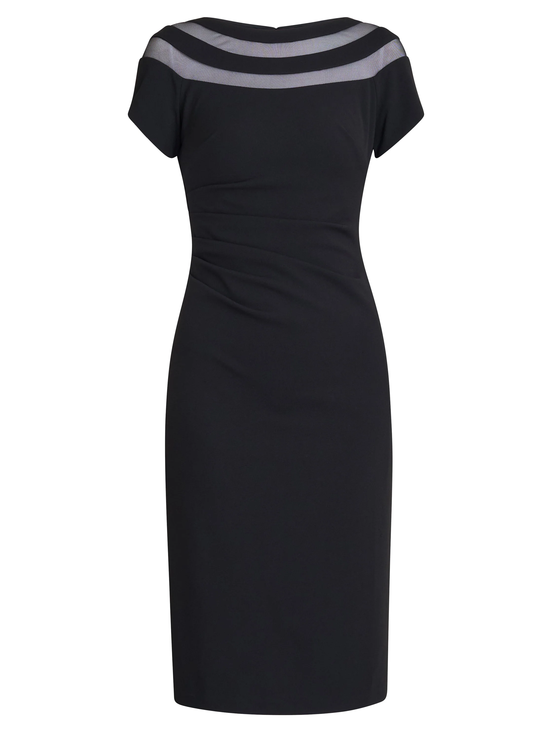 Gina Bacconi Black Daniella Illusion Neck Dress