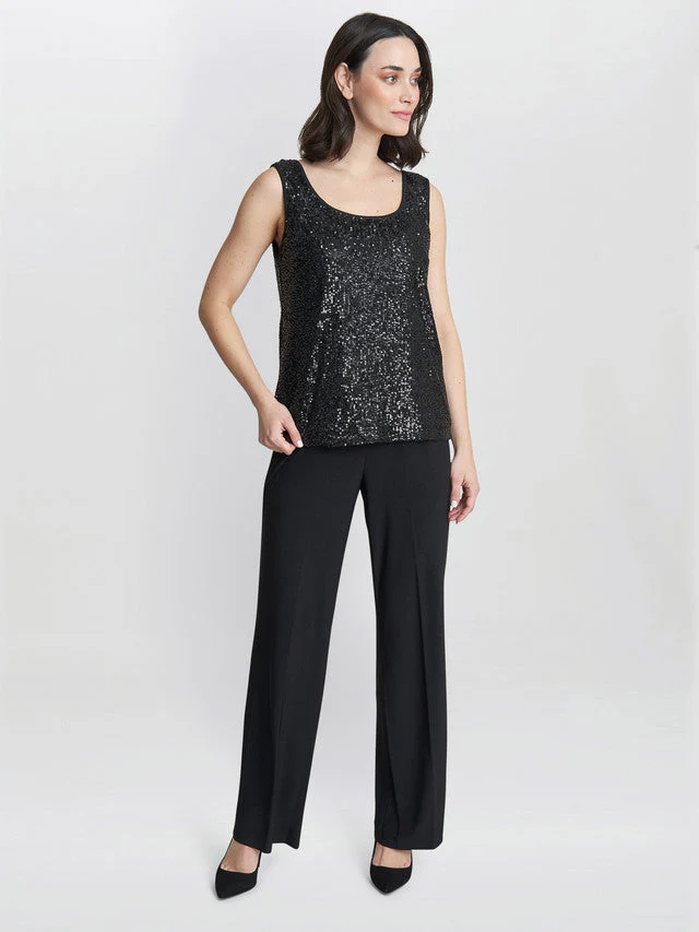 Gina Bacconi Black Jessica Three Piece Sequin Jersey Trouser Suit - Image 4