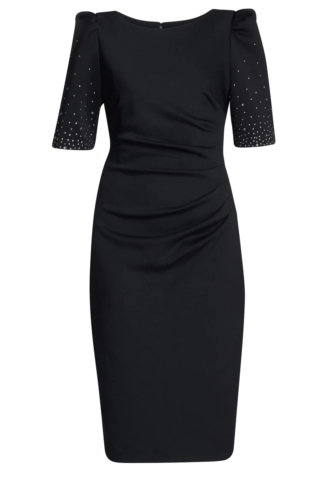 Gina Bacconi Black Louisa Dress With Beaded Sleeve - Image 4