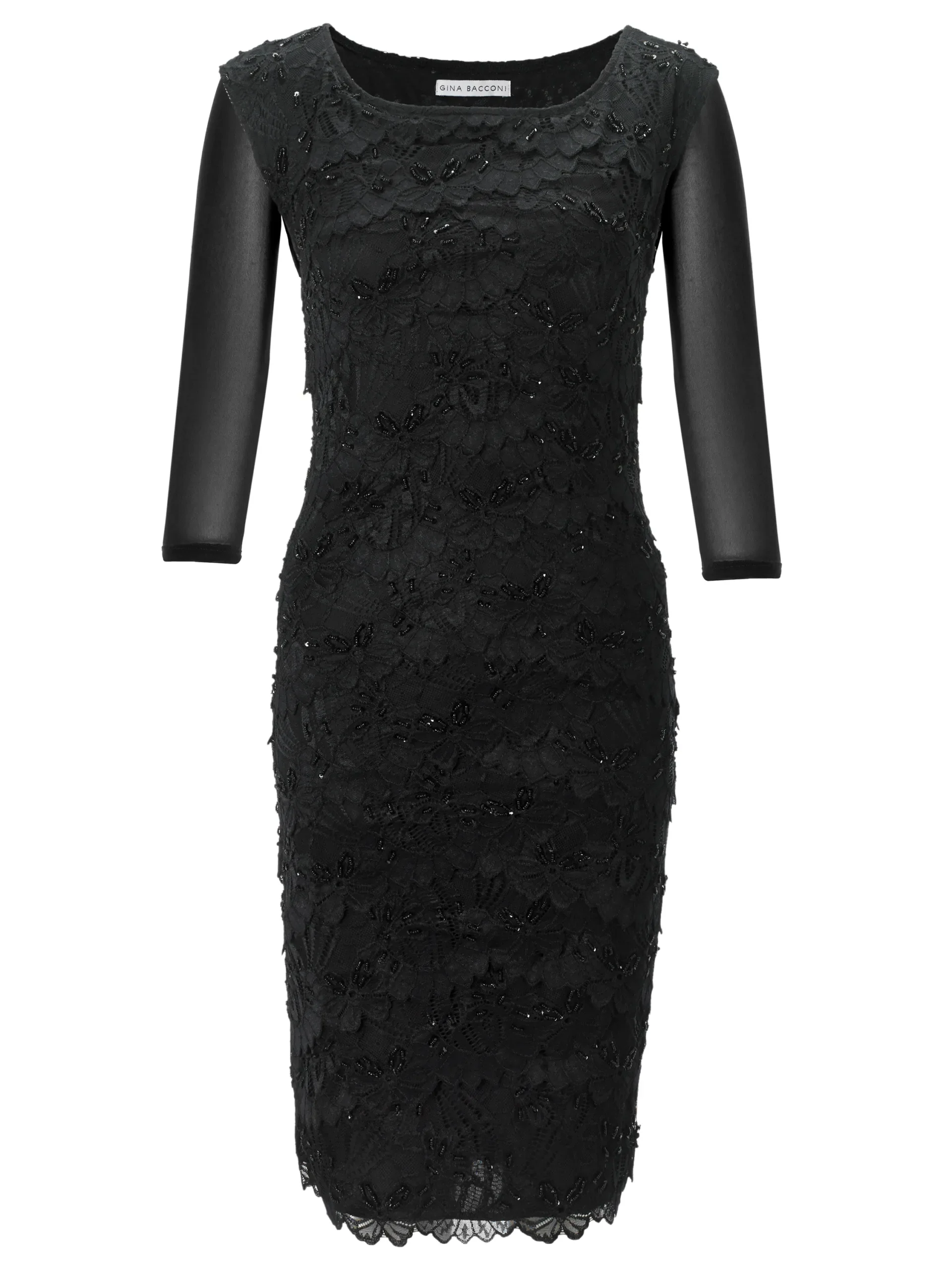 Gina Bacconi Black Mesh Sleeve Under Top - Image 4