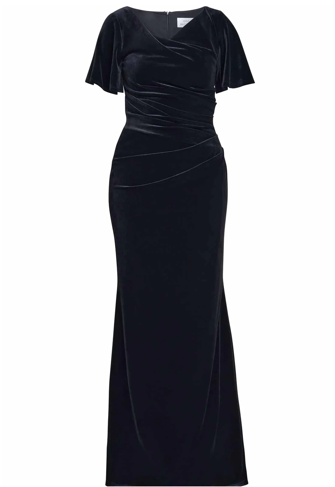 Gina Bacconi Black Minka Velvet Maxi Dress With Cowl Neck - Image 4